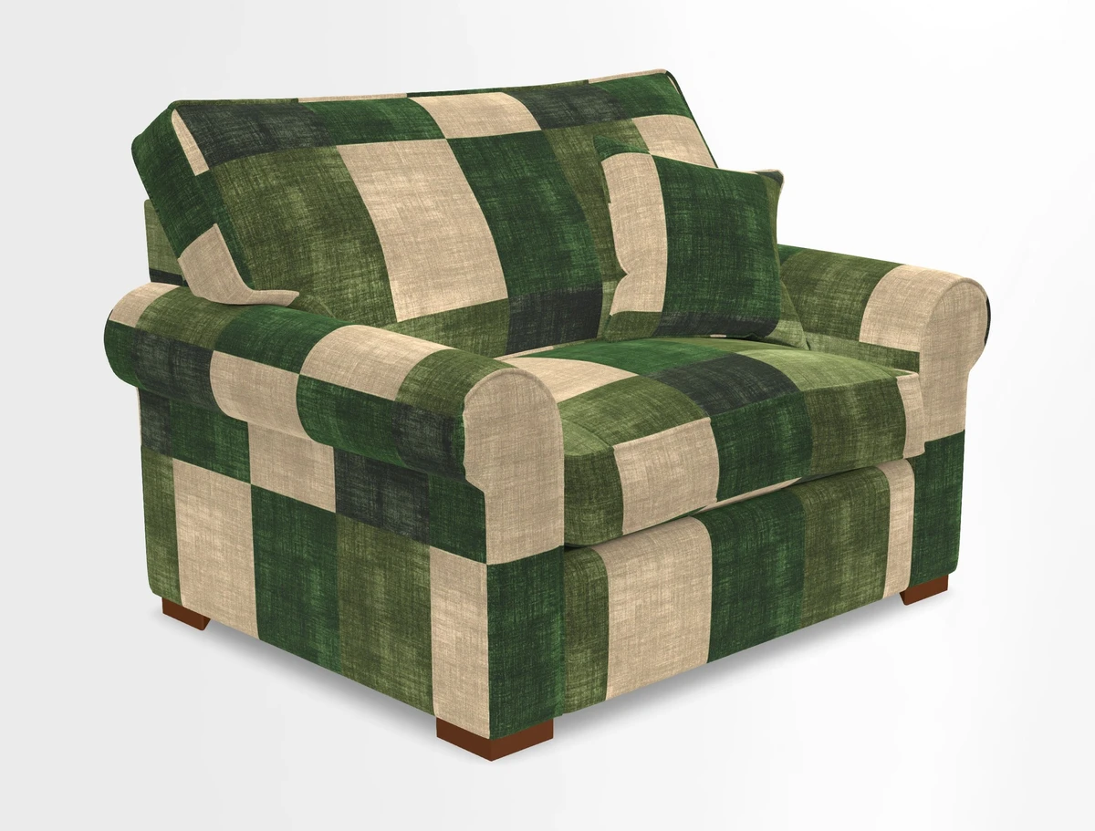Upperton Snuggler Loose Cover in Two Tone Plain Biscuit - Loose cover option available