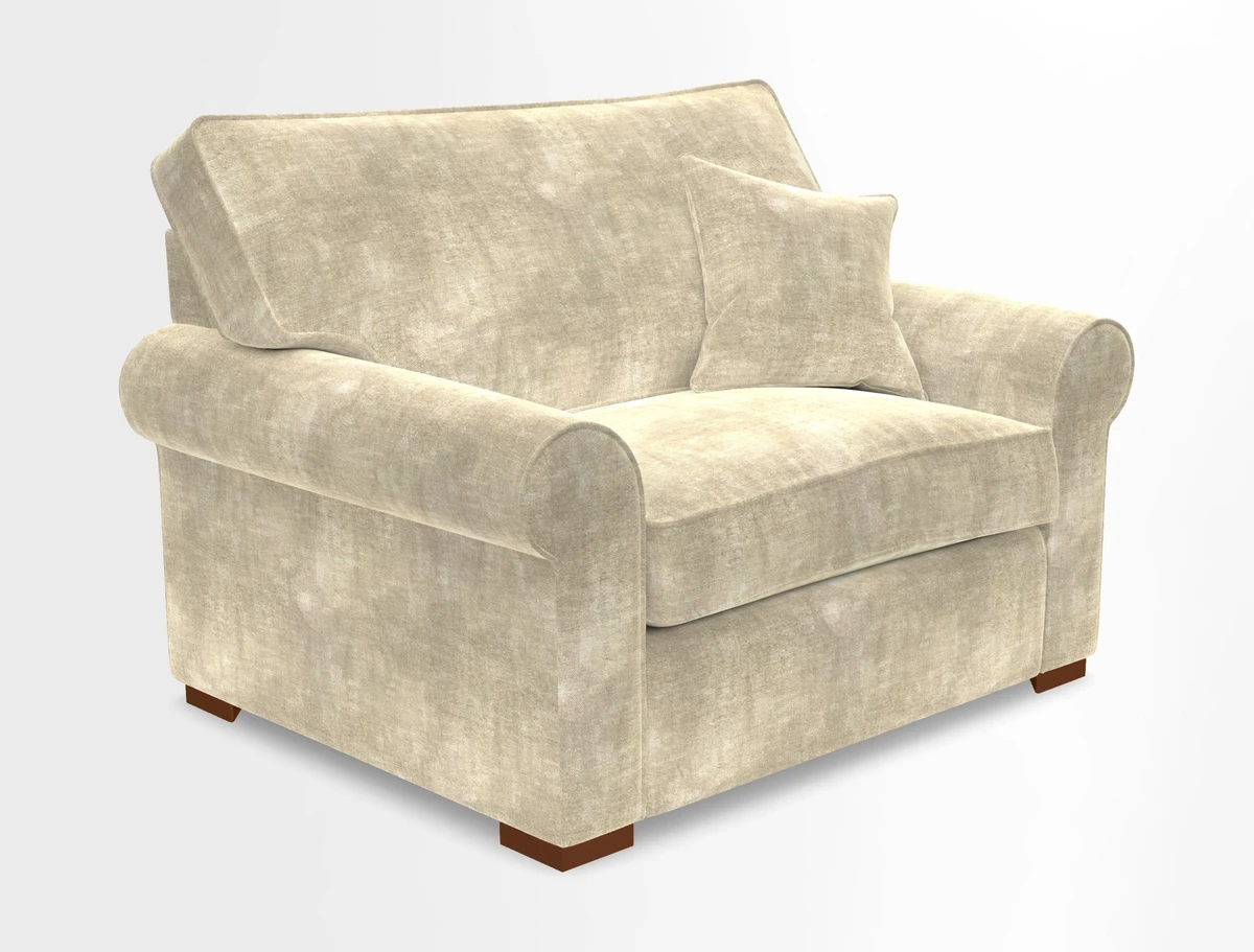 Upperton Snuggler Loose Cover in Two Tone Plain Biscuit - Loose cover option available