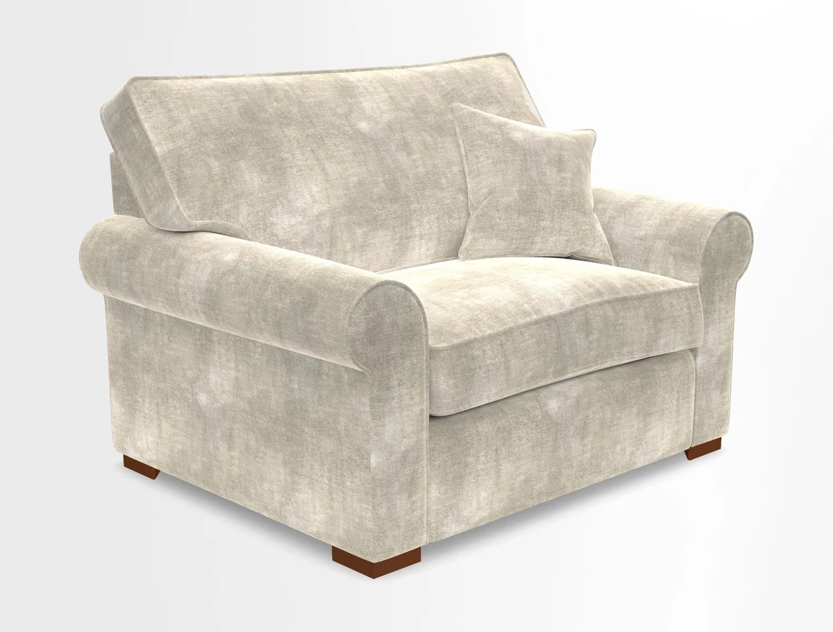 Upperton Snuggler Loose Cover in Two Tone Plain Biscuit - Loose cover option available