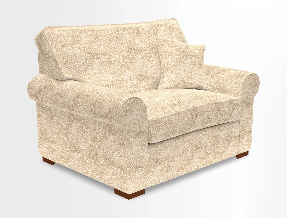 Upperton Snuggler Loose Cover in Two Tone Plain Biscuit - Loose cover option available