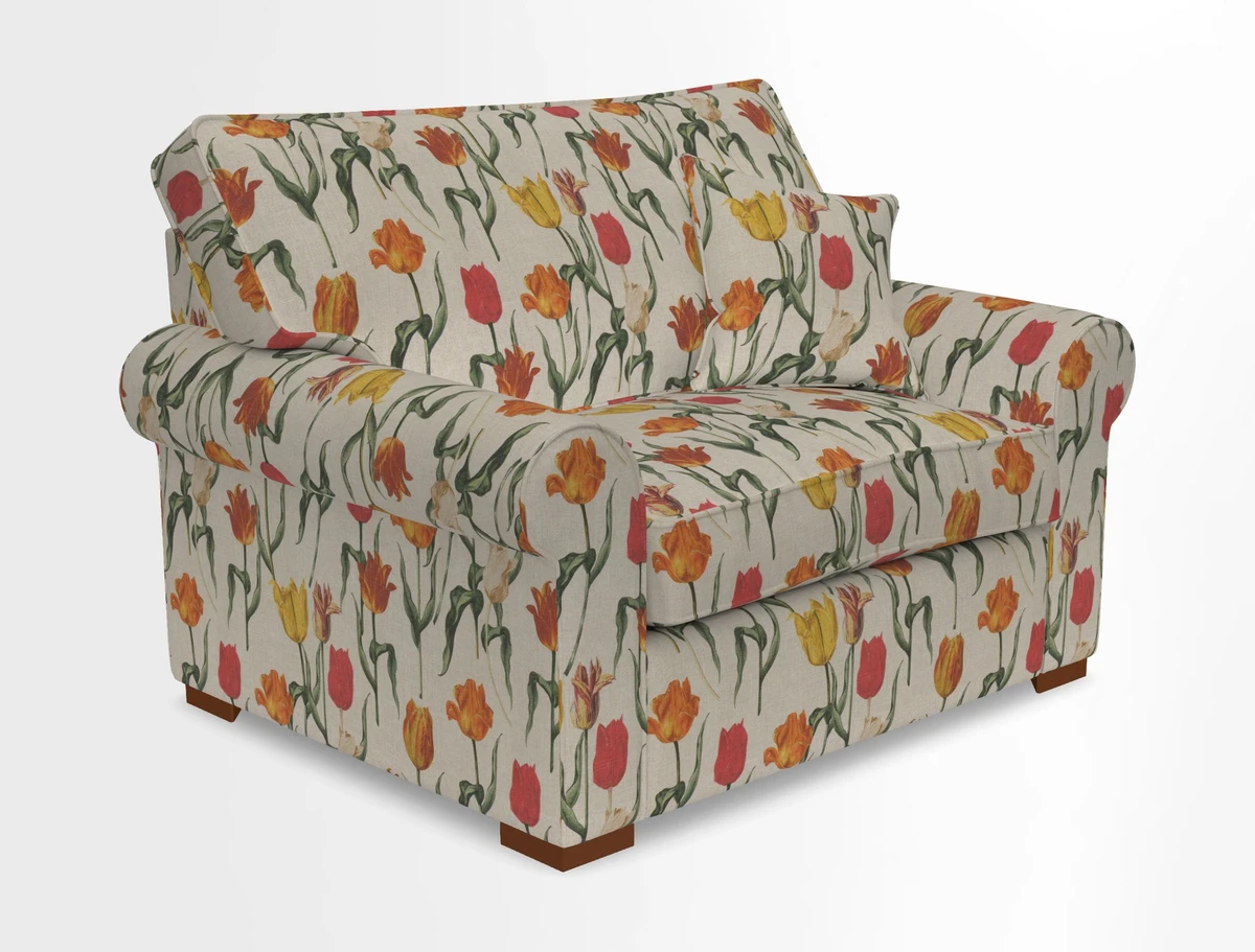 Upperton Snuggler Loose Cover in Two Tone Plain Biscuit - Loose cover option available