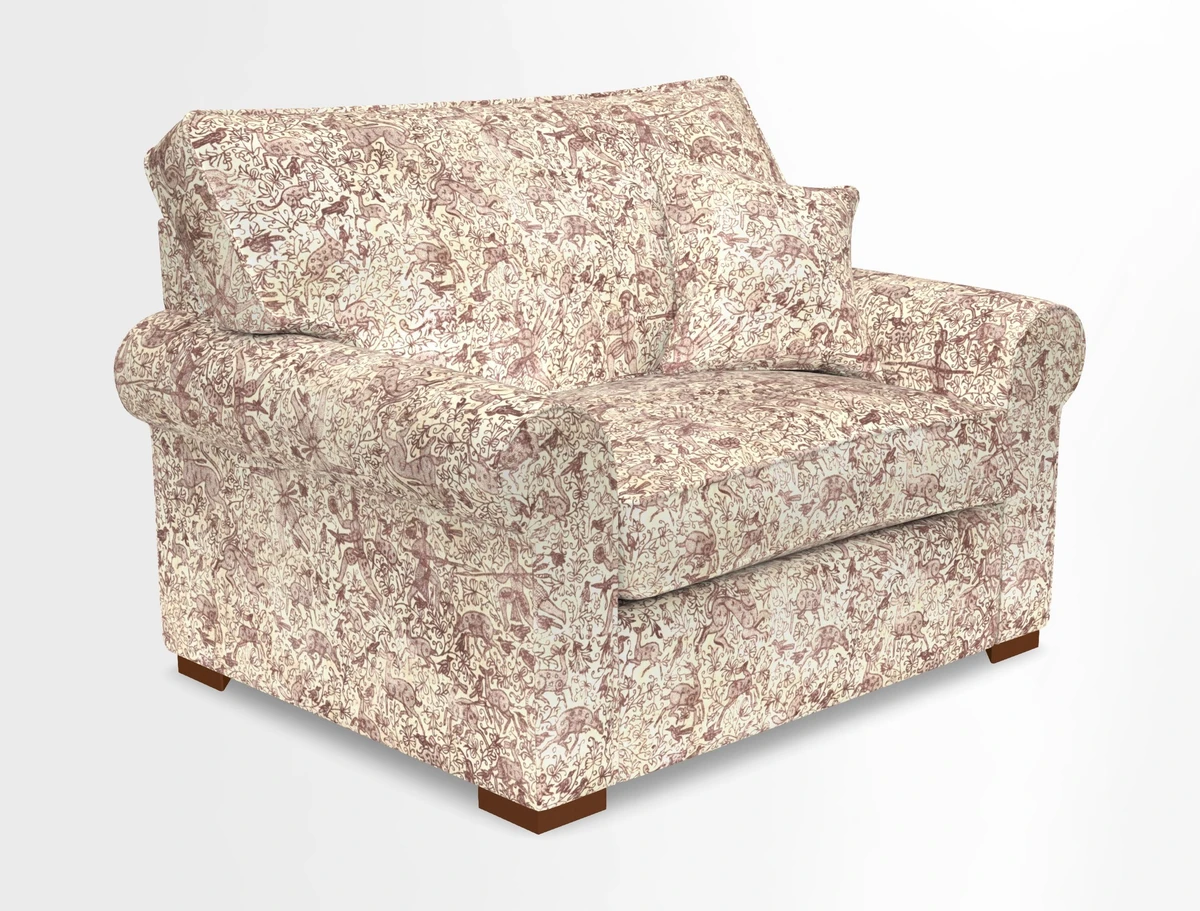 Upperton Snuggler Loose Cover in Two Tone Plain Biscuit - Loose cover option available