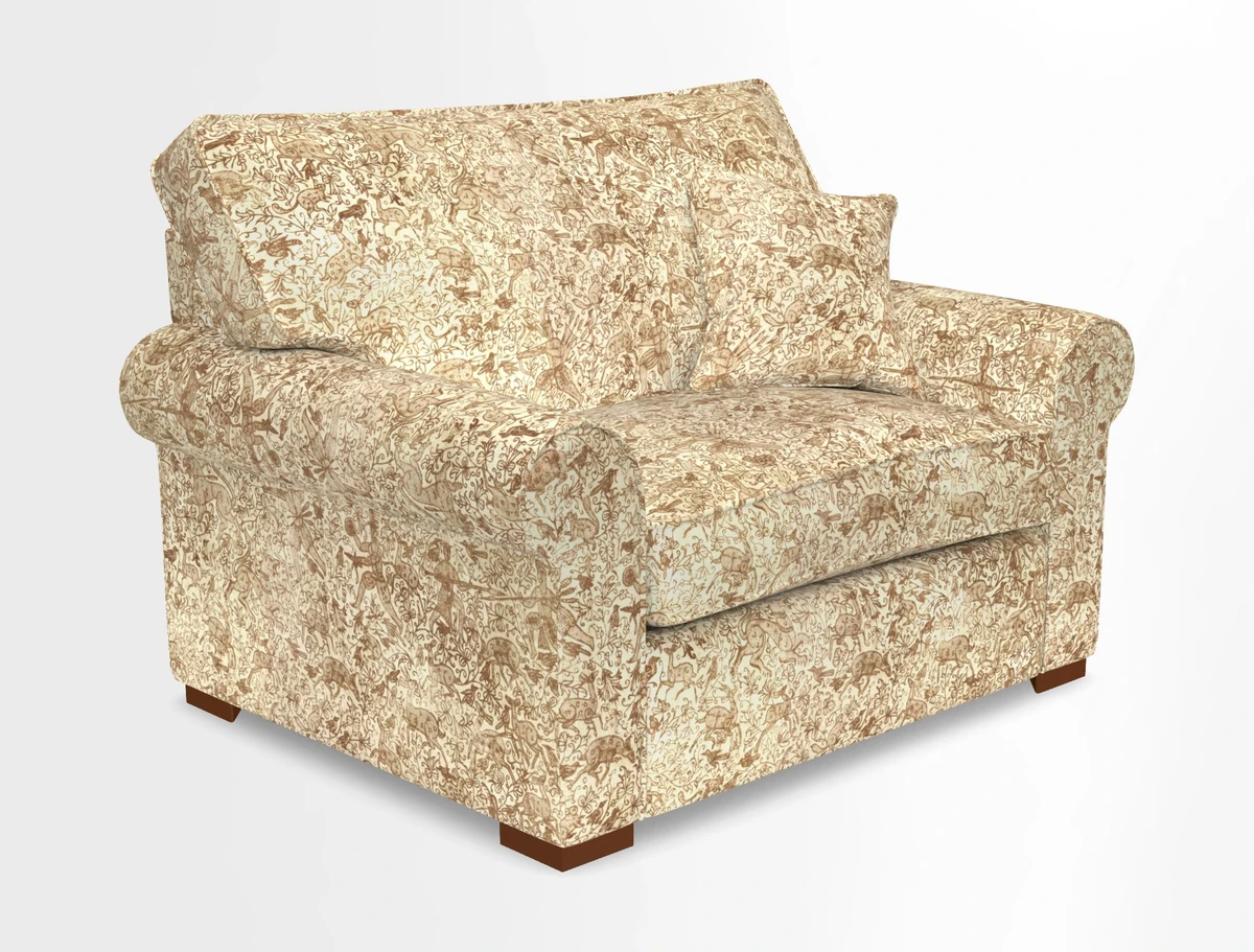 Upperton Snuggler Loose Cover in Two Tone Plain Biscuit - Loose cover option available