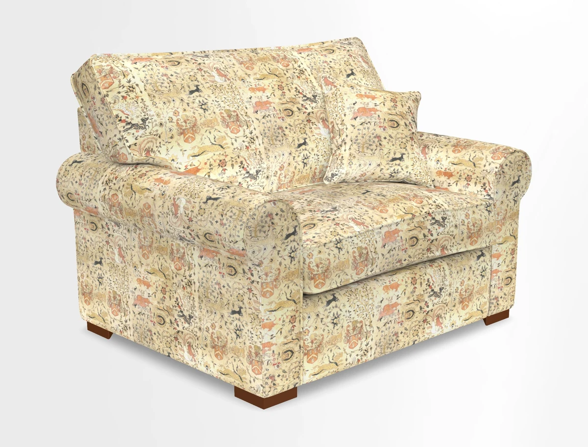 Upperton Snuggler Loose Cover in Two Tone Plain Biscuit - Loose cover option available