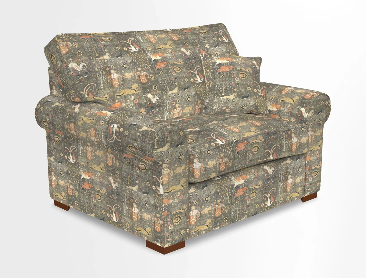 Upperton Snuggler Loose Cover in Two Tone Plain Biscuit - Loose cover option available