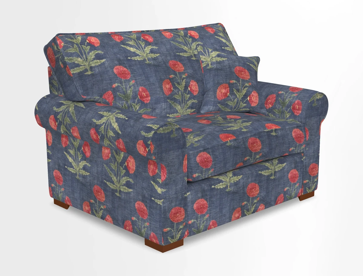 Upperton Snuggler Loose Cover in Two Tone Plain Biscuit - Loose cover option available