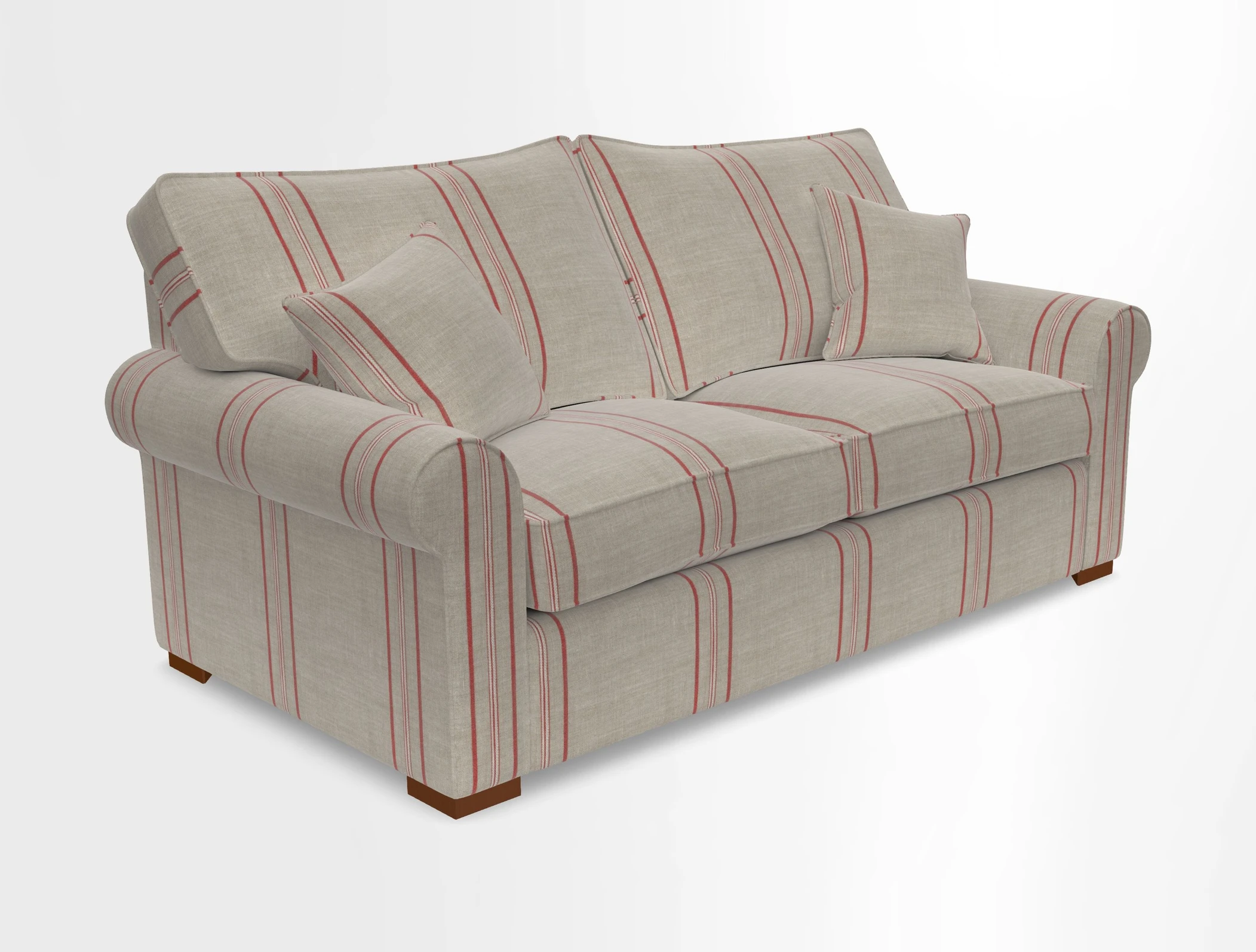 Upperton 3 Seater Loose Cover Sofa in Floral Linen Even So Verde - Fitted cover option available