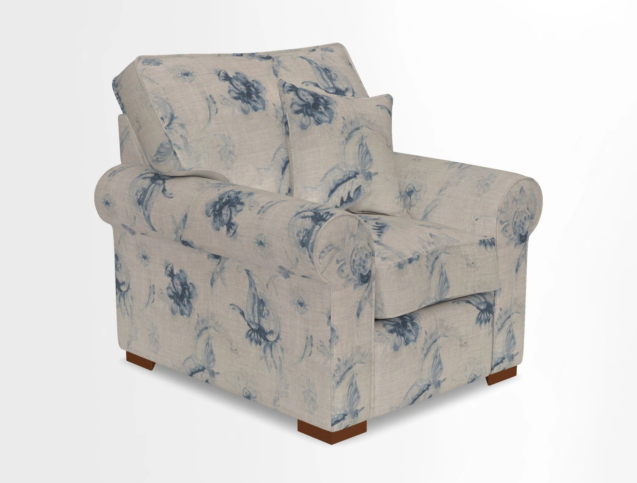 Upperton Chair in Two Tone Plain Biscuit - Loose cover option available