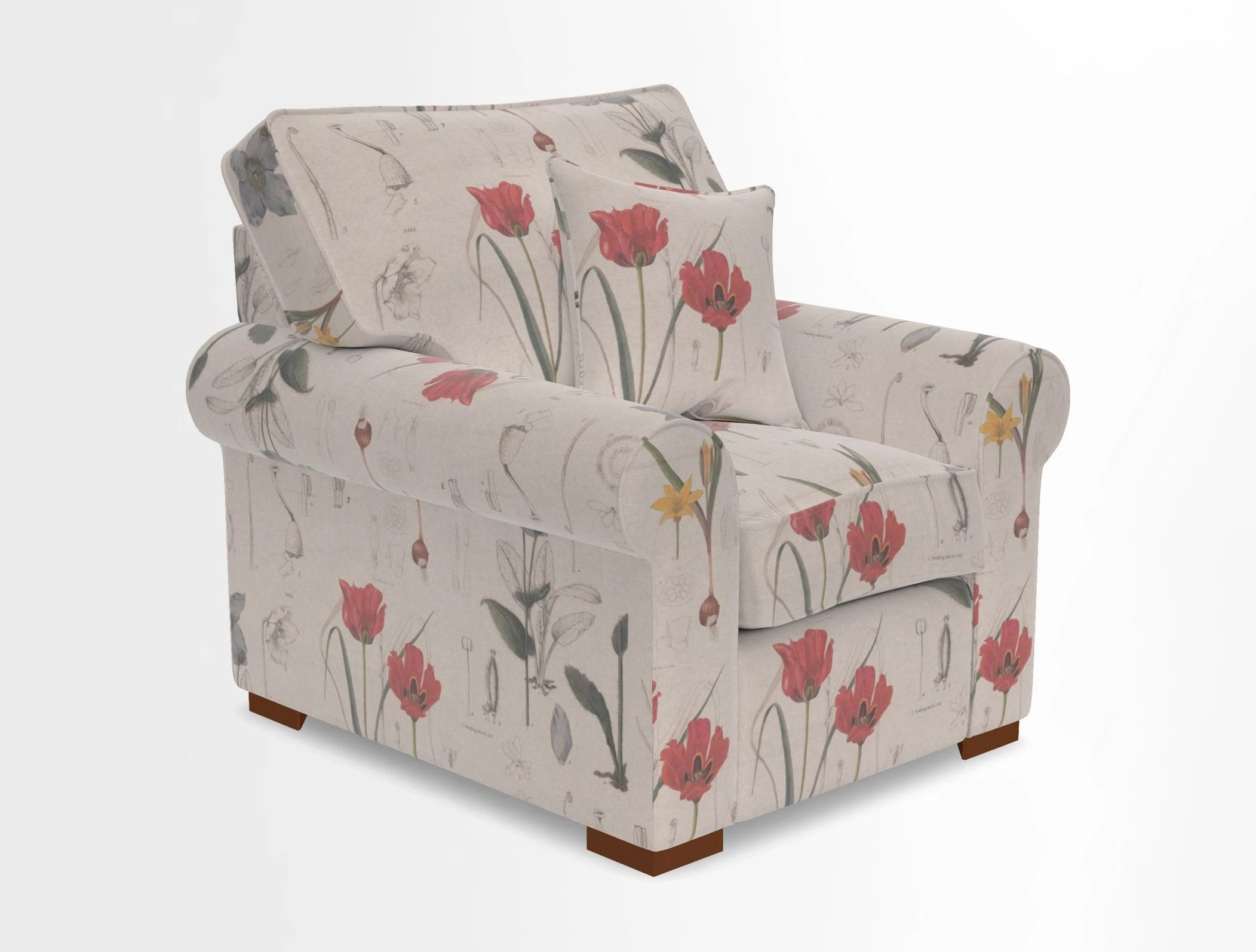 Upperton Chair in Two Tone Plain Biscuit - Loose cover option available