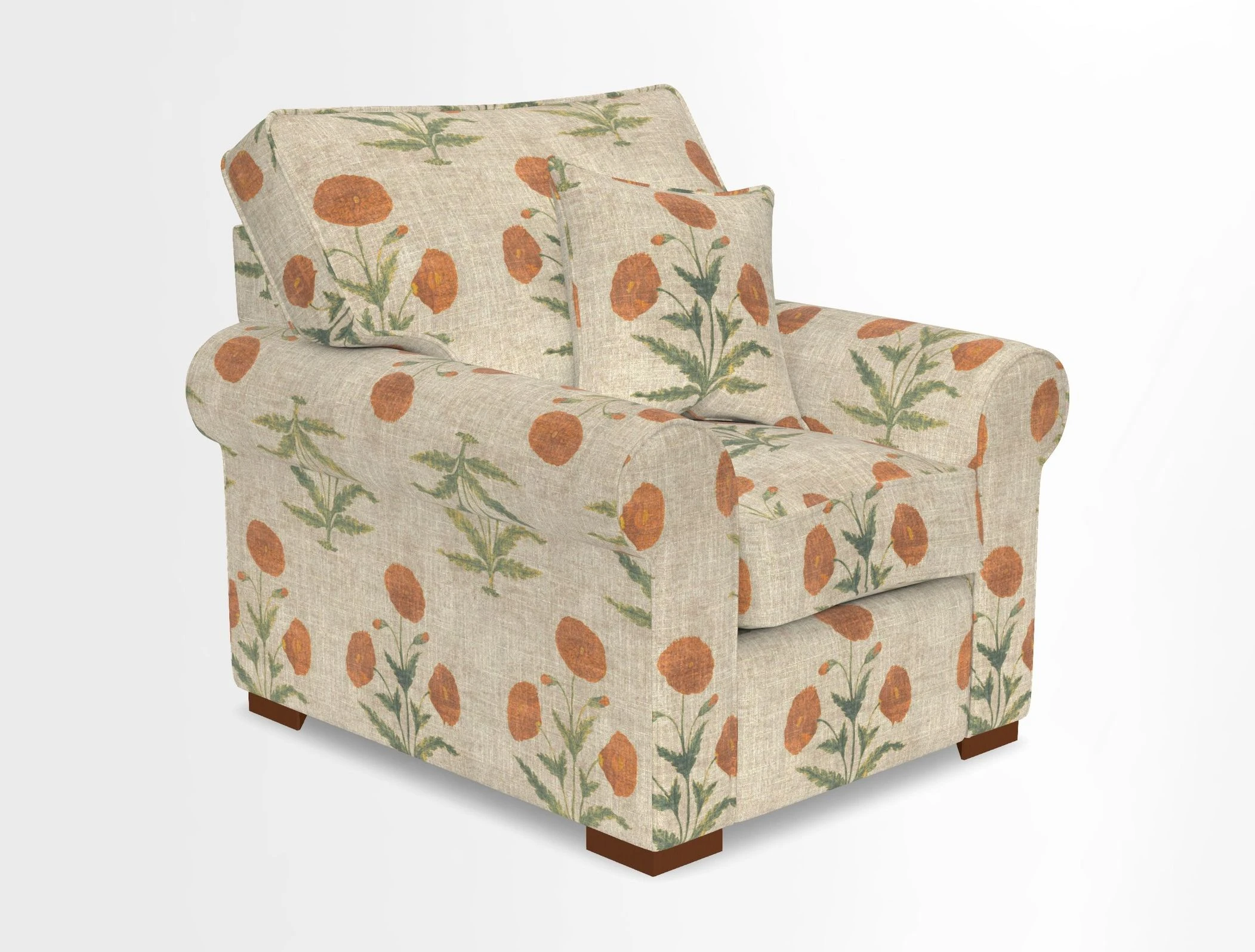 Upperton Chair in Two Tone Plain Biscuit - Loose cover option available
