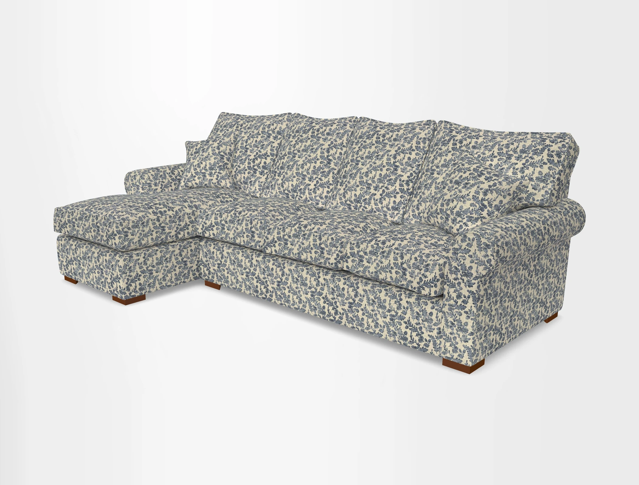 Upperton Chaise LHF in Two Tone Plain Biscuit - Loose cover option available