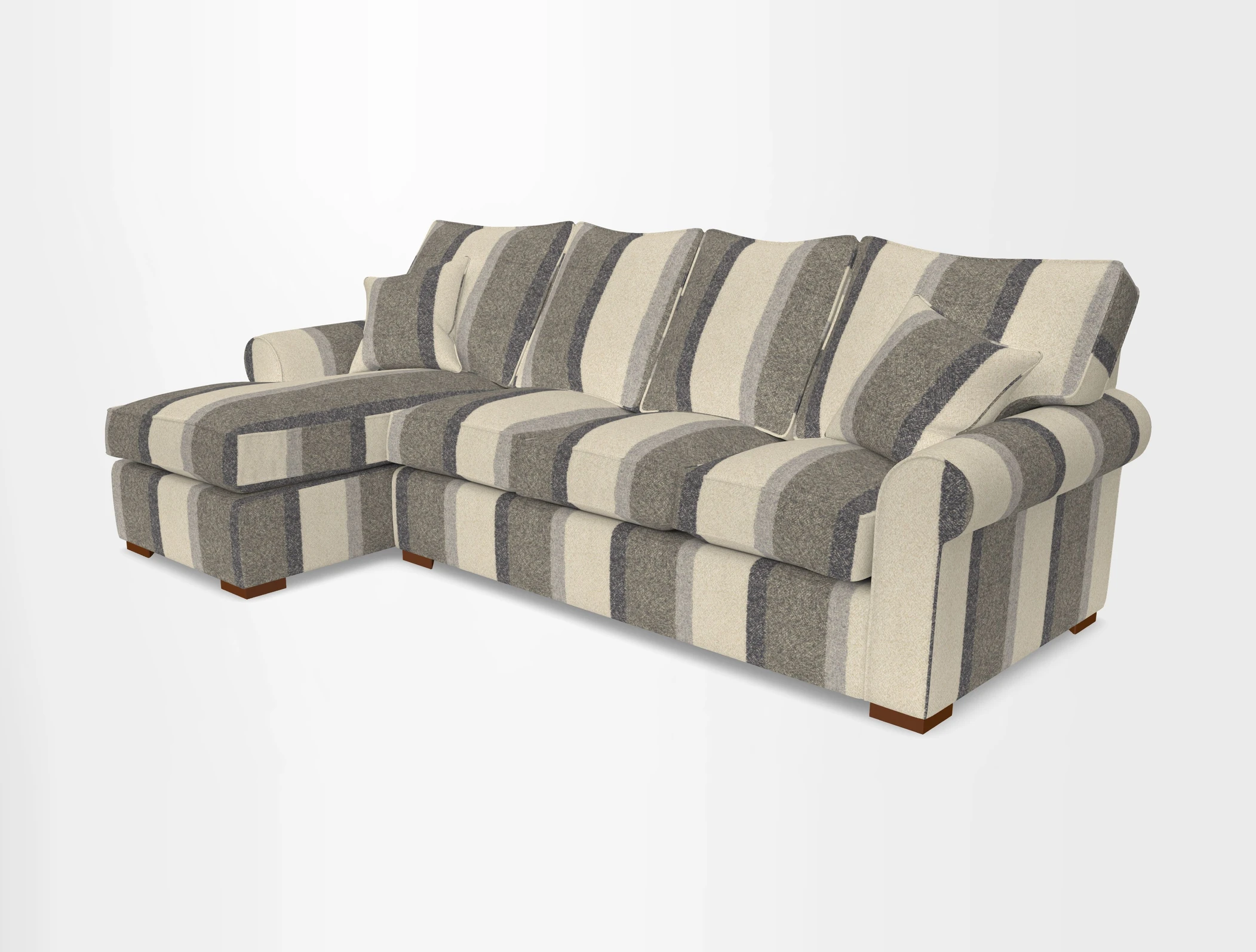 Upperton Chaise LHF in Two Tone Plain Biscuit - Loose cover option available