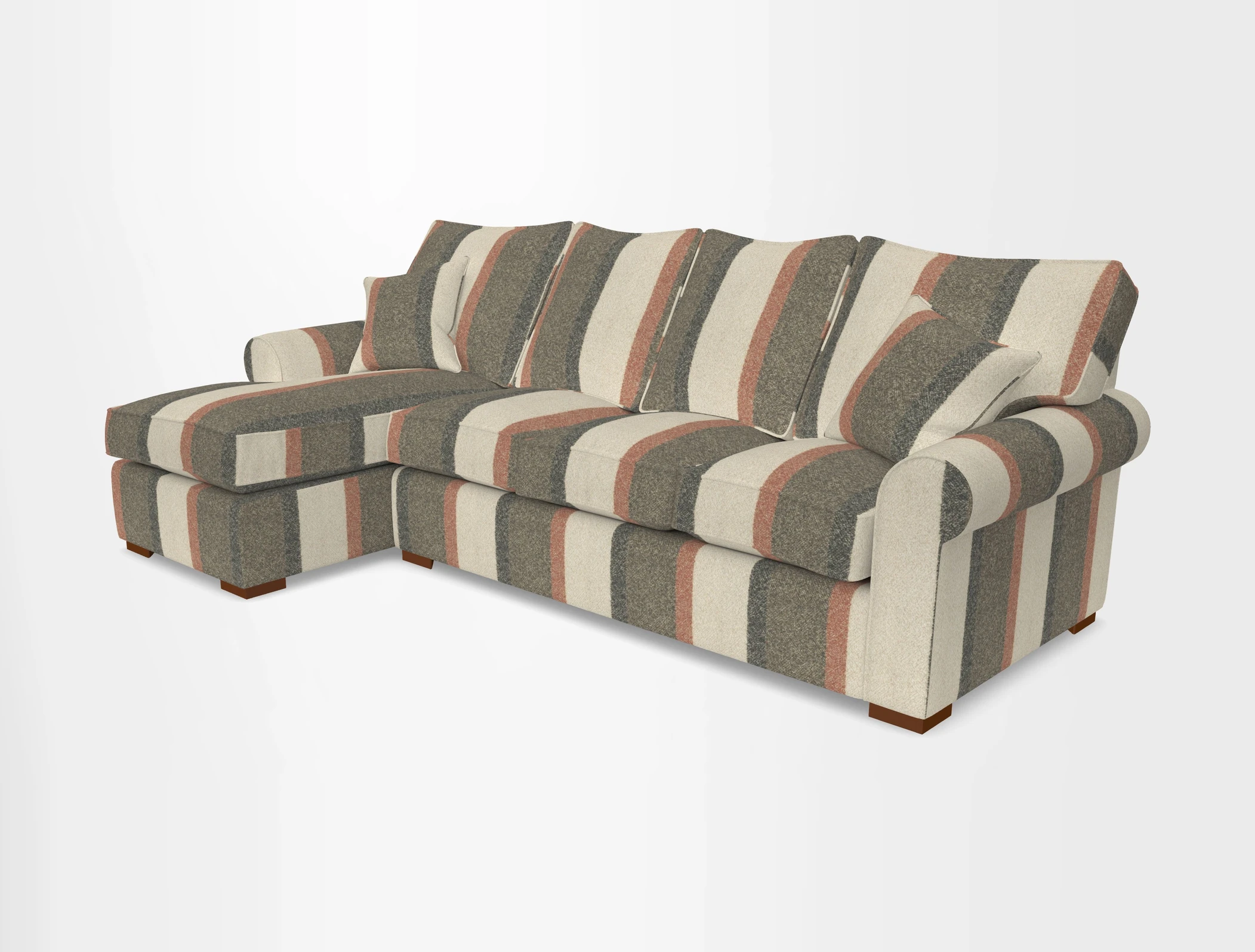 Upperton Chaise LHF in Two Tone Plain Biscuit - Loose cover option available
