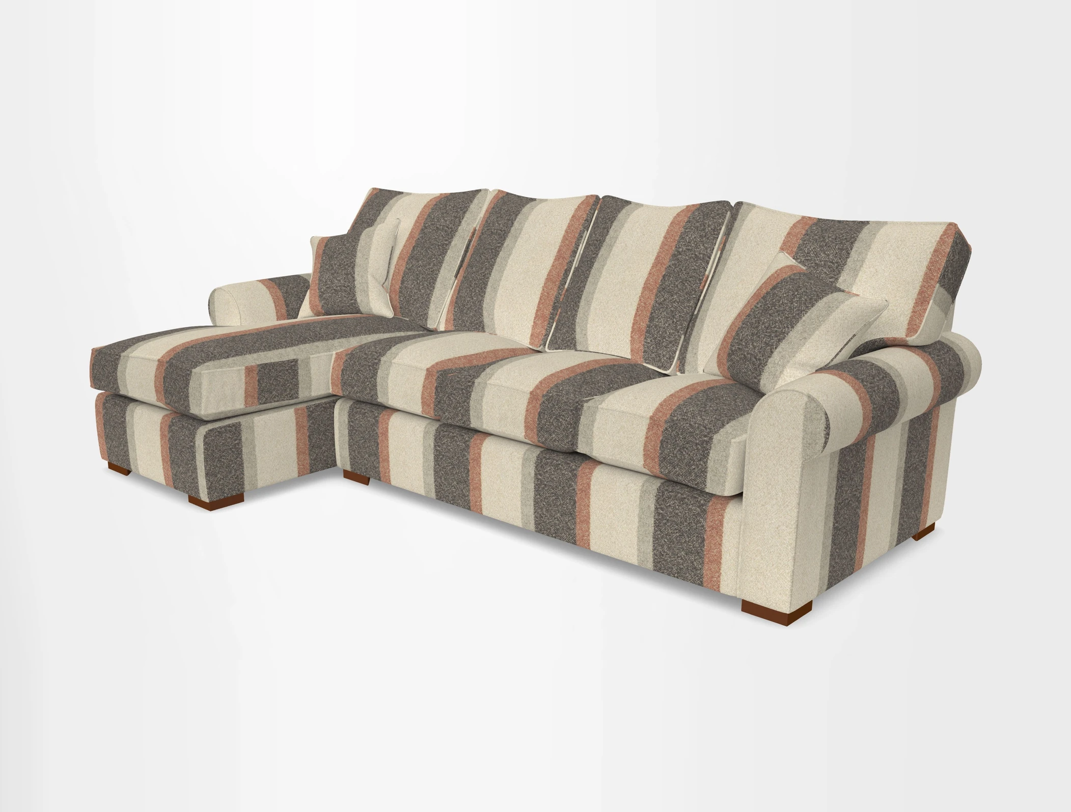Upperton Chaise LHF in Two Tone Plain Biscuit - Loose cover option available