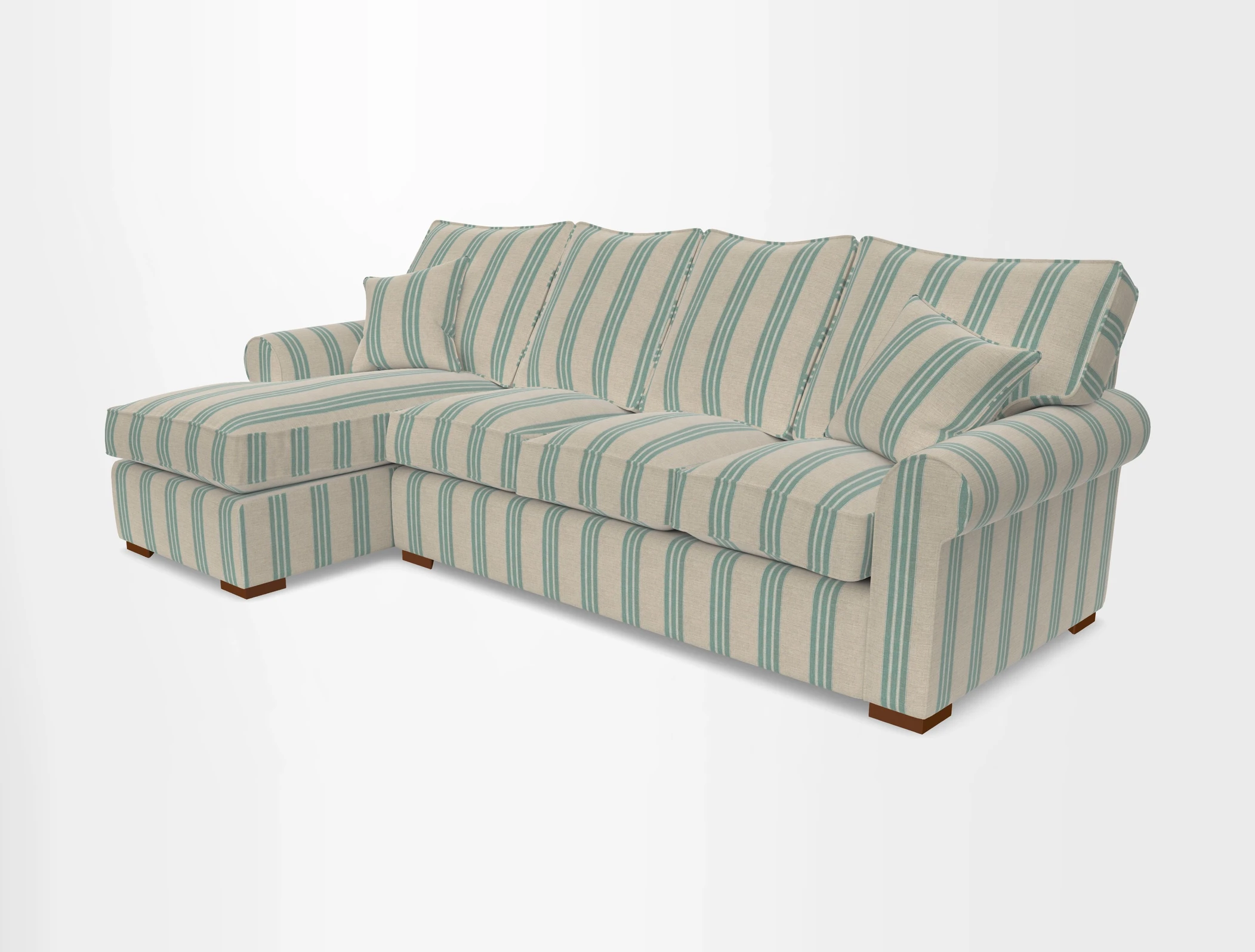 Upperton Chaise LHF in Two Tone Plain Biscuit - Loose cover option available