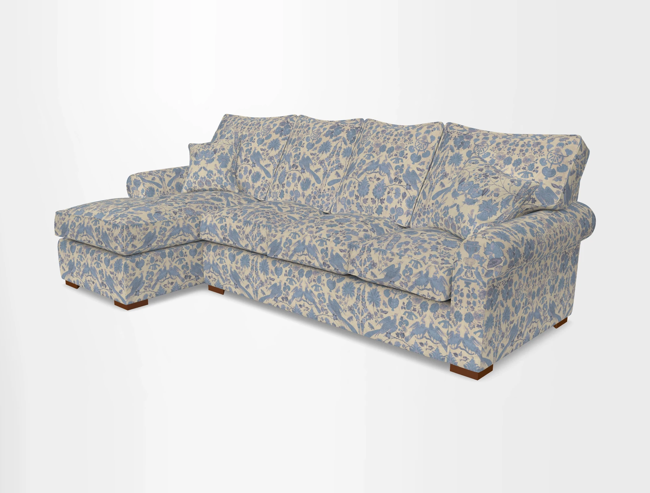 Upperton Chaise LHF in Two Tone Plain Biscuit - Loose cover option available