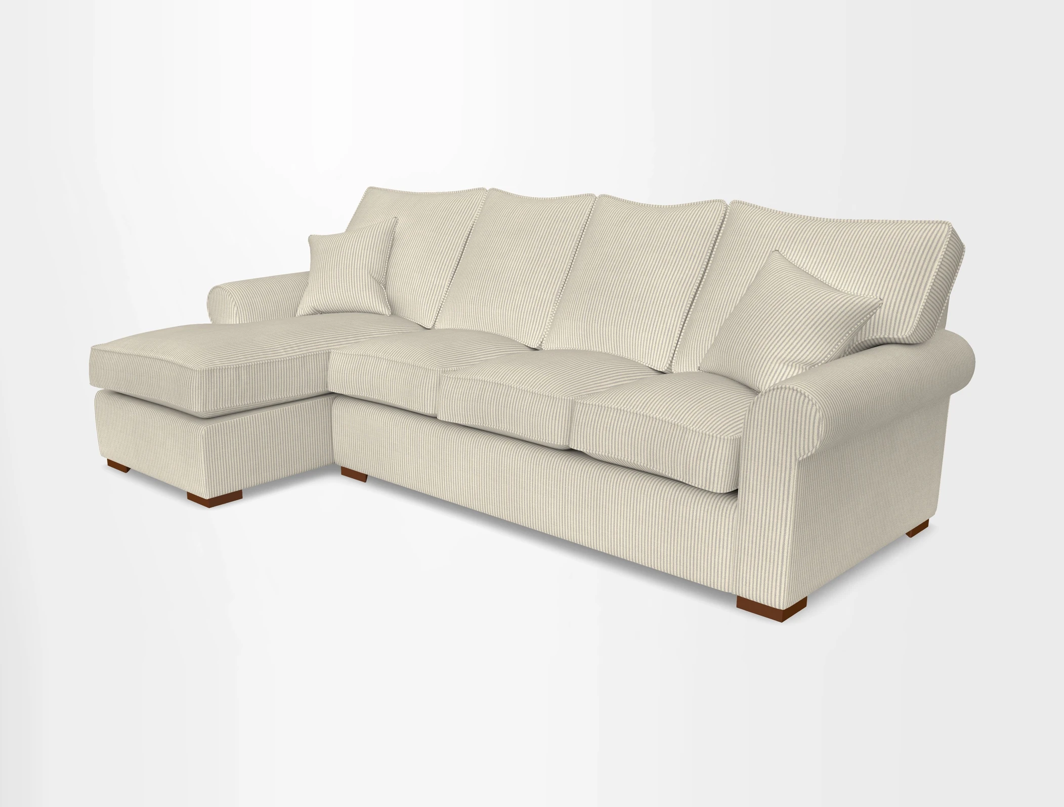 Upperton Chaise LHF in Two Tone Plain Biscuit - Loose cover option available