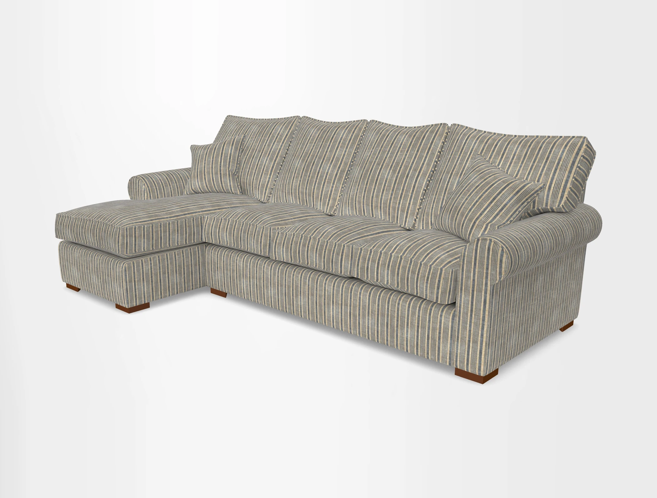 Upperton Chaise LHF in Two Tone Plain Biscuit - Loose cover option available