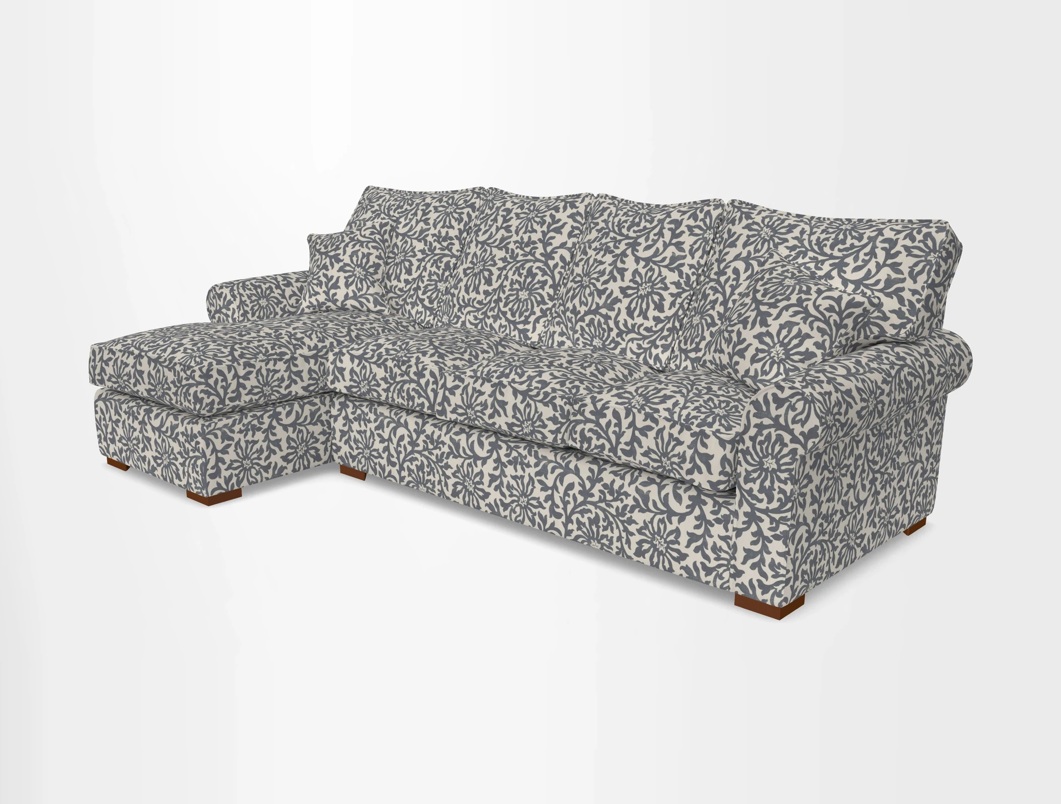 Upperton Chaise LHF in Two Tone Plain Biscuit - Loose cover option available