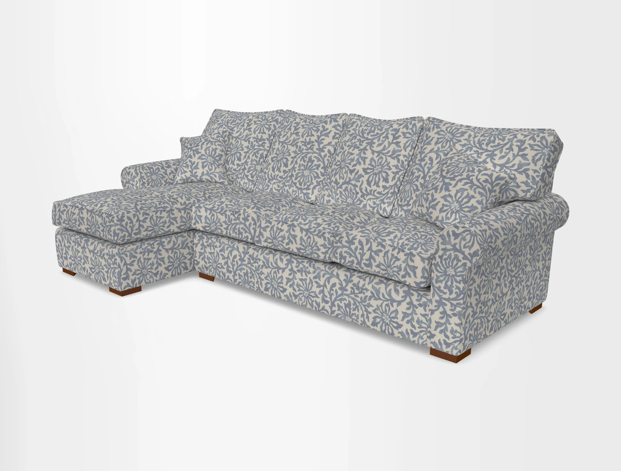 Upperton Chaise LHF in Two Tone Plain Biscuit - Loose cover option available