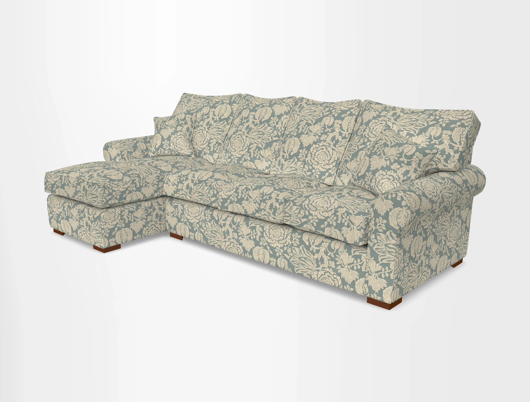 Upperton Chaise LHF in Two Tone Plain Biscuit - Loose cover option available