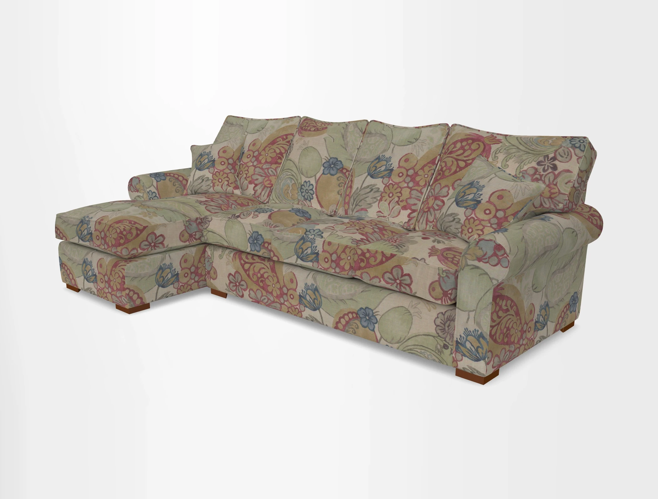 Upperton Chaise LHF in Two Tone Plain Biscuit - Loose cover option available