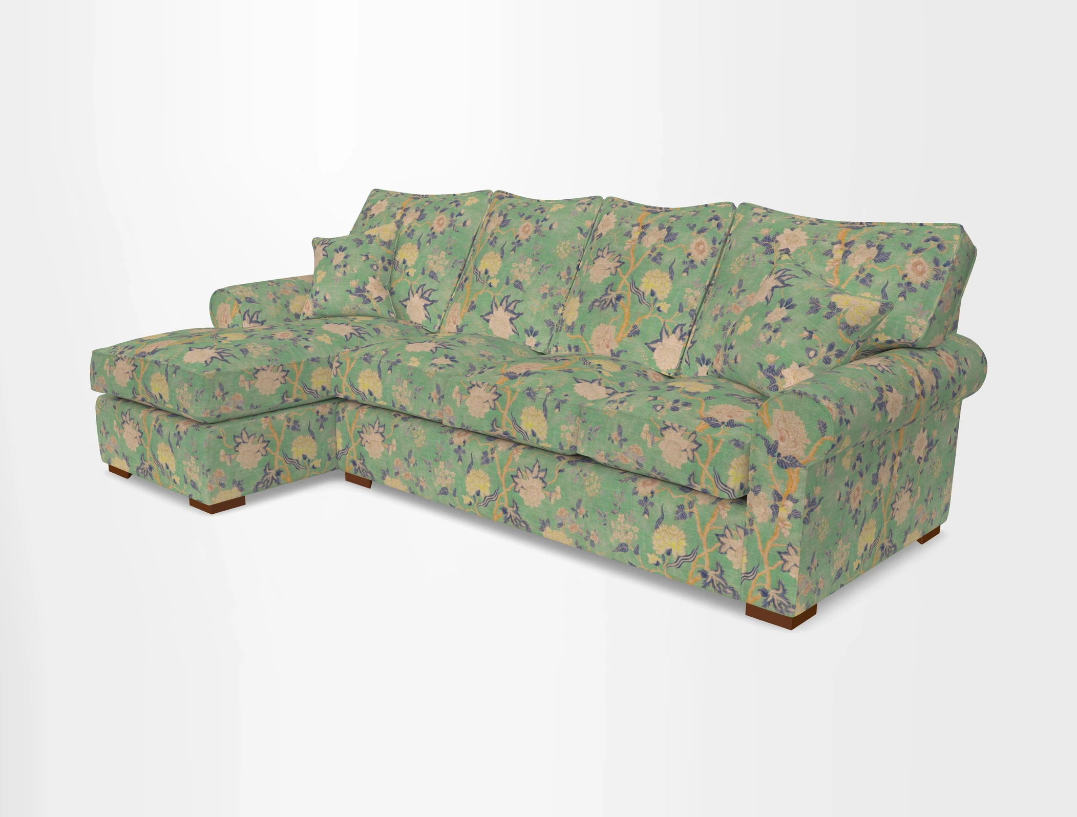 Upperton Chaise LHF in Two Tone Plain Biscuit - Loose cover option available