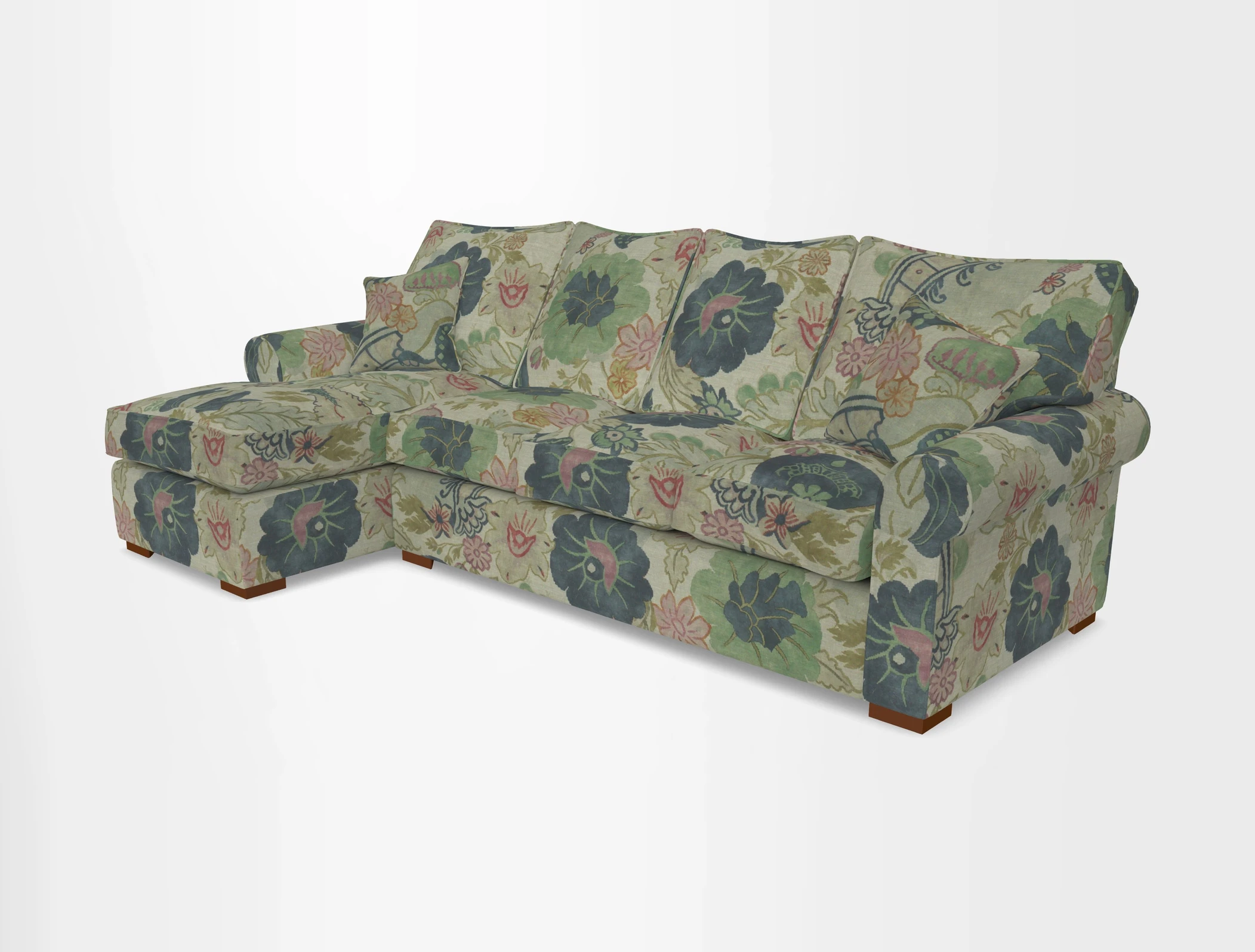 Upperton Chaise LHF in Two Tone Plain Biscuit - Loose cover option available