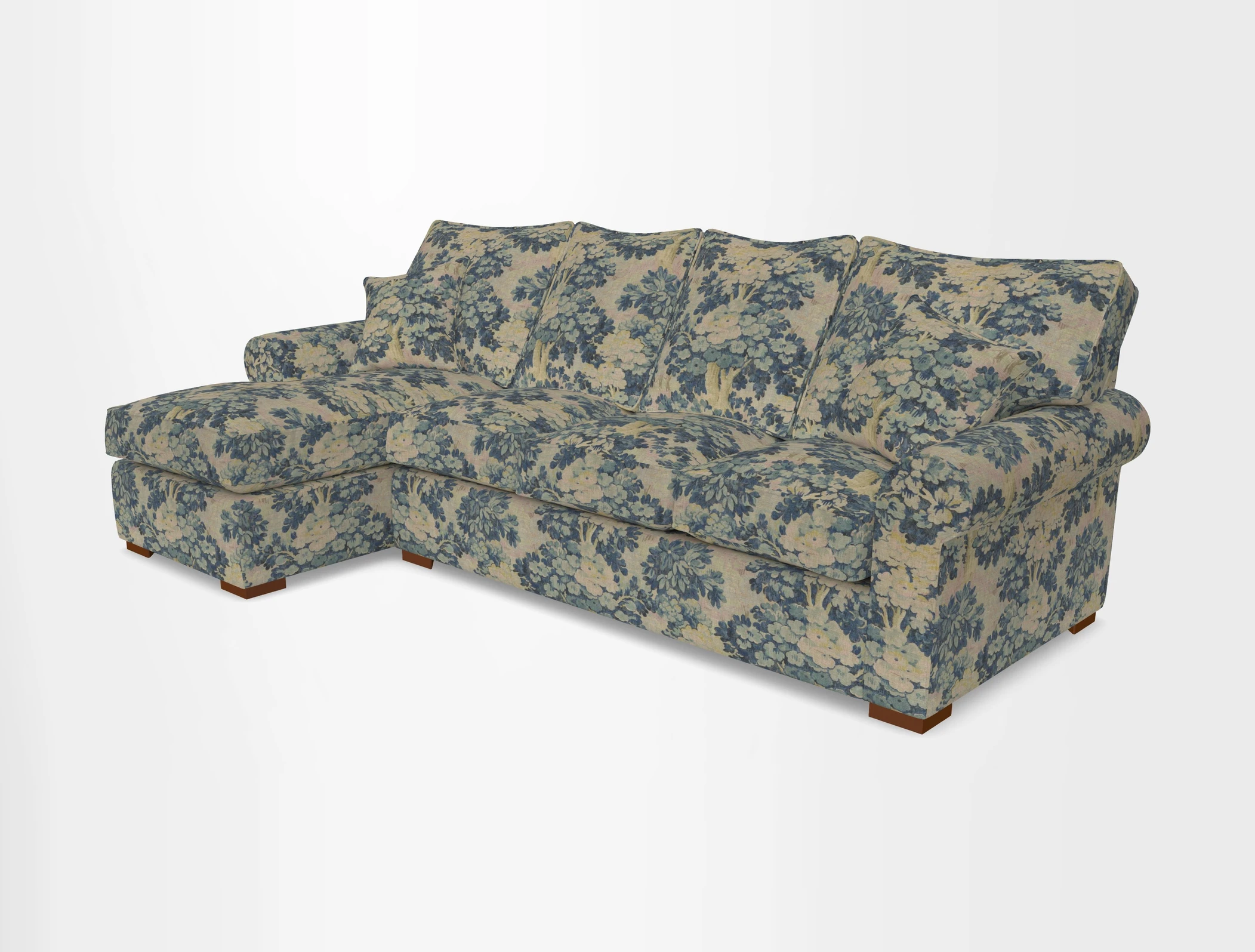Upperton Chaise LHF in Two Tone Plain Biscuit - Loose cover option available