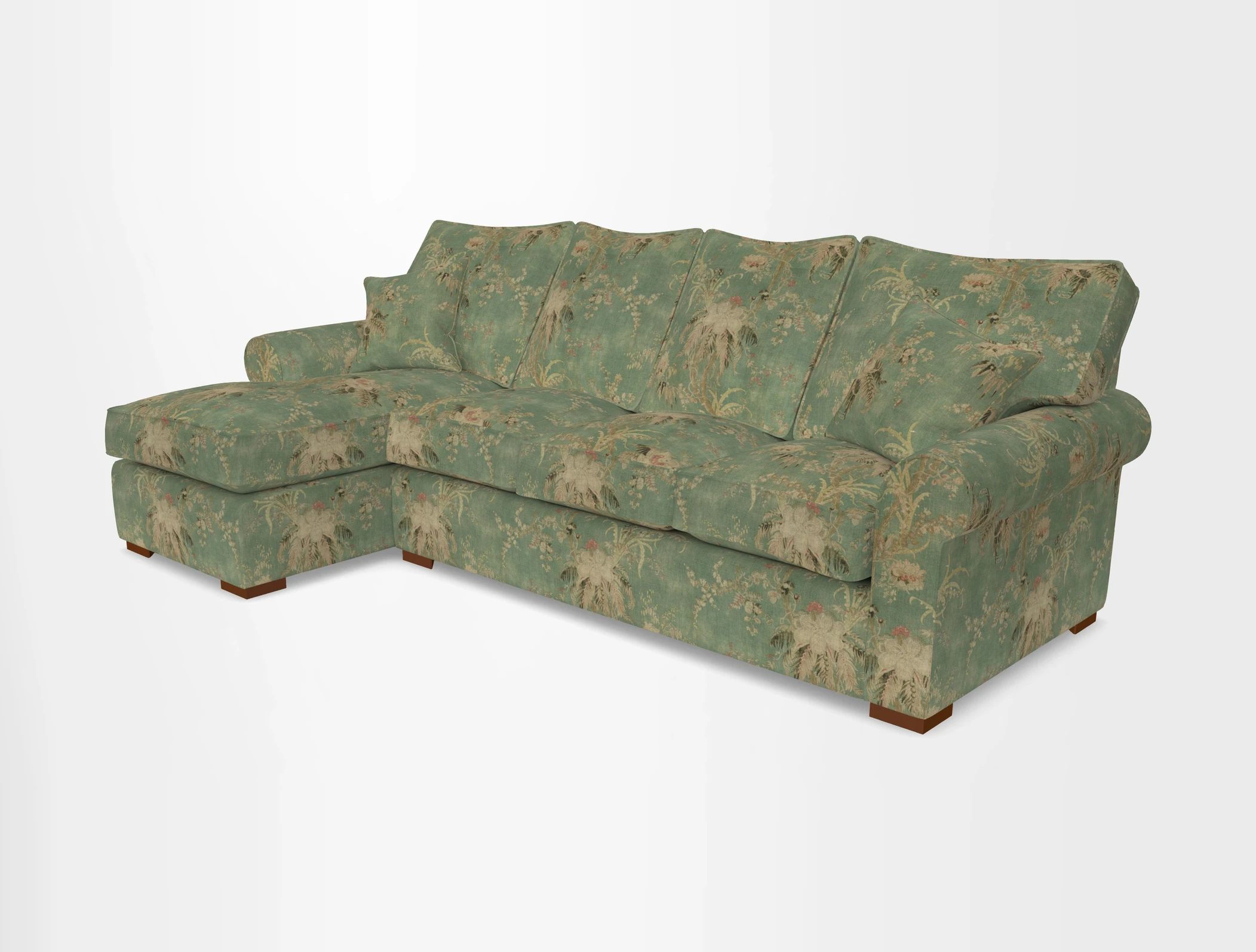 Upperton Chaise LHF in Two Tone Plain Biscuit - Loose cover option available