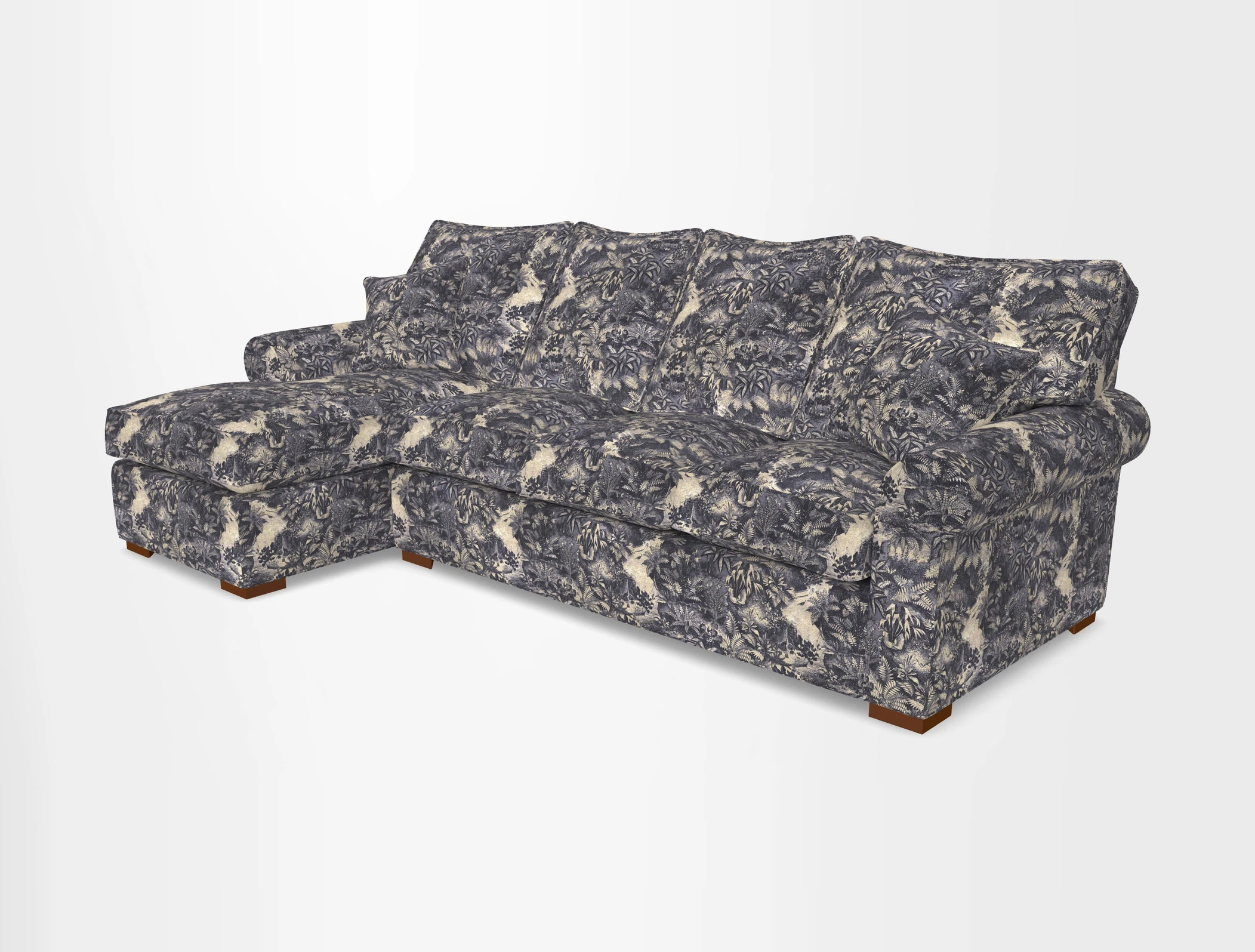 Upperton Chaise LHF in Two Tone Plain Biscuit - Loose cover option available