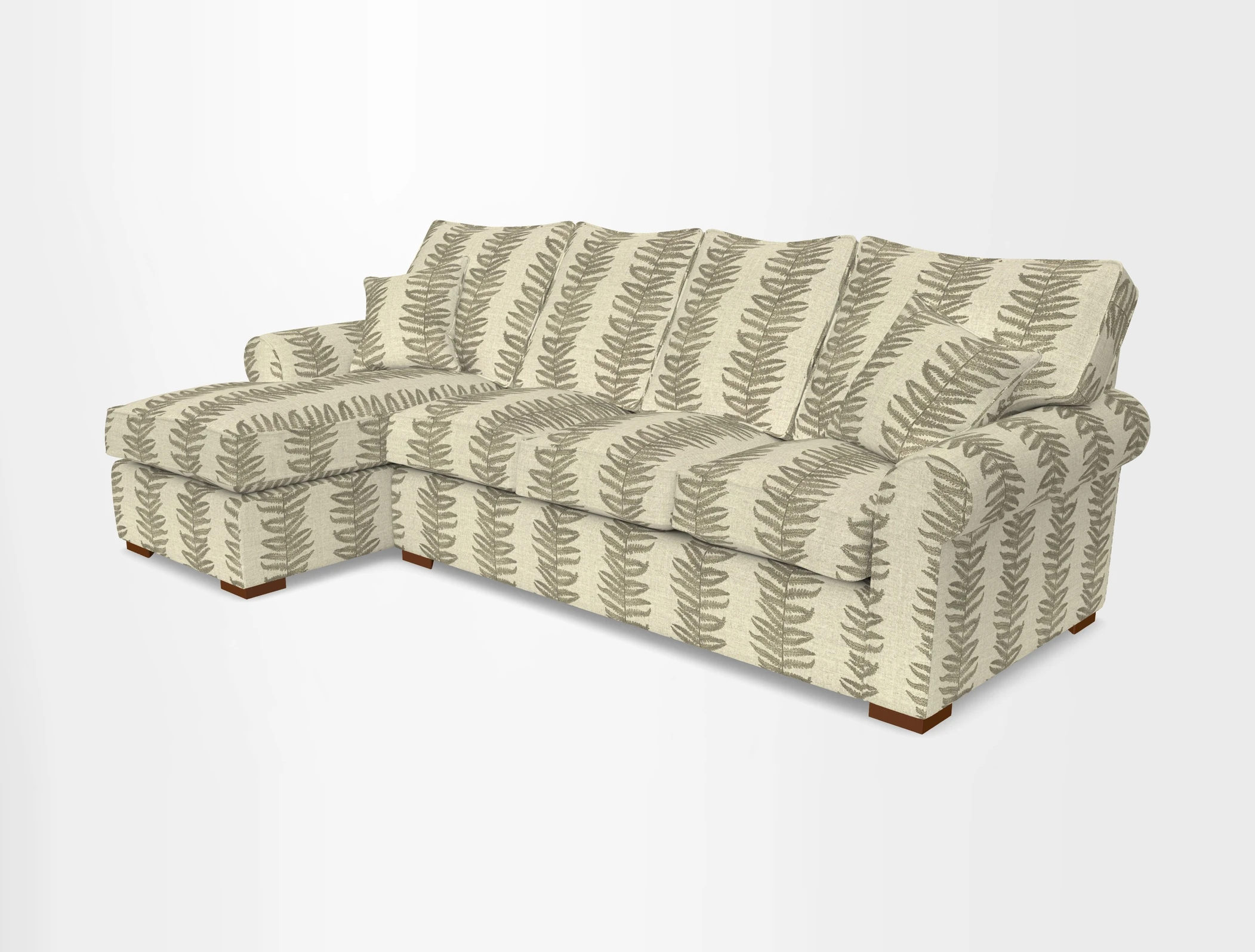 Upperton Chaise LHF in Two Tone Plain Biscuit - Loose cover option available