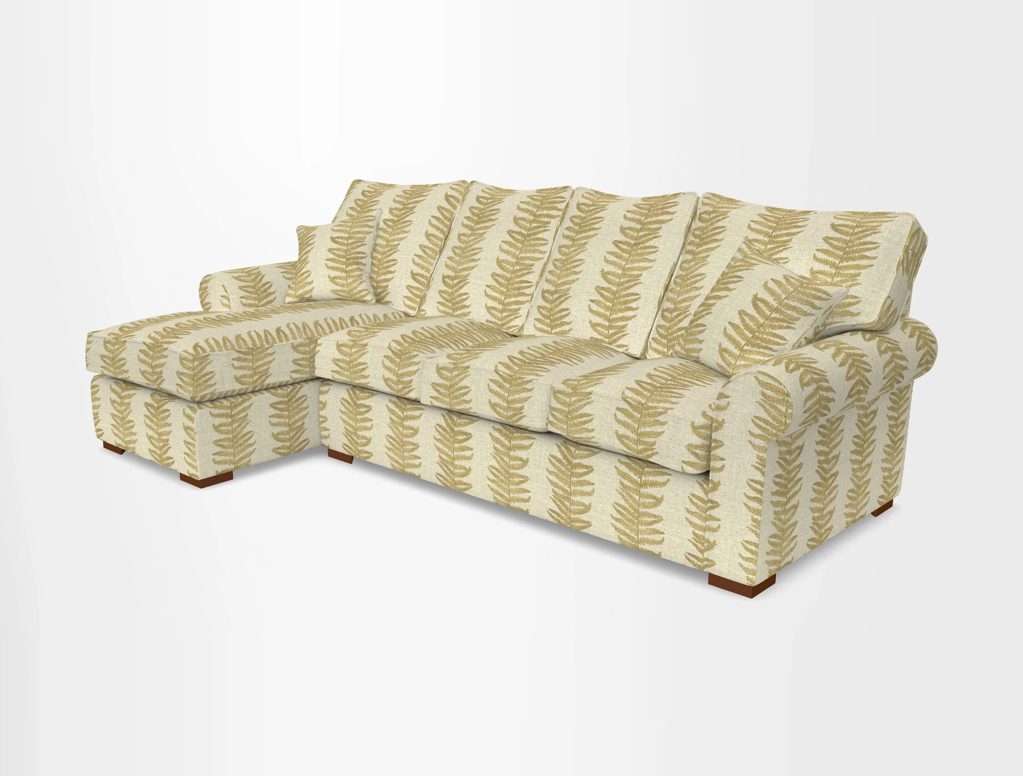 Upperton Chaise LHF in Two Tone Plain Biscuit - Loose cover option available