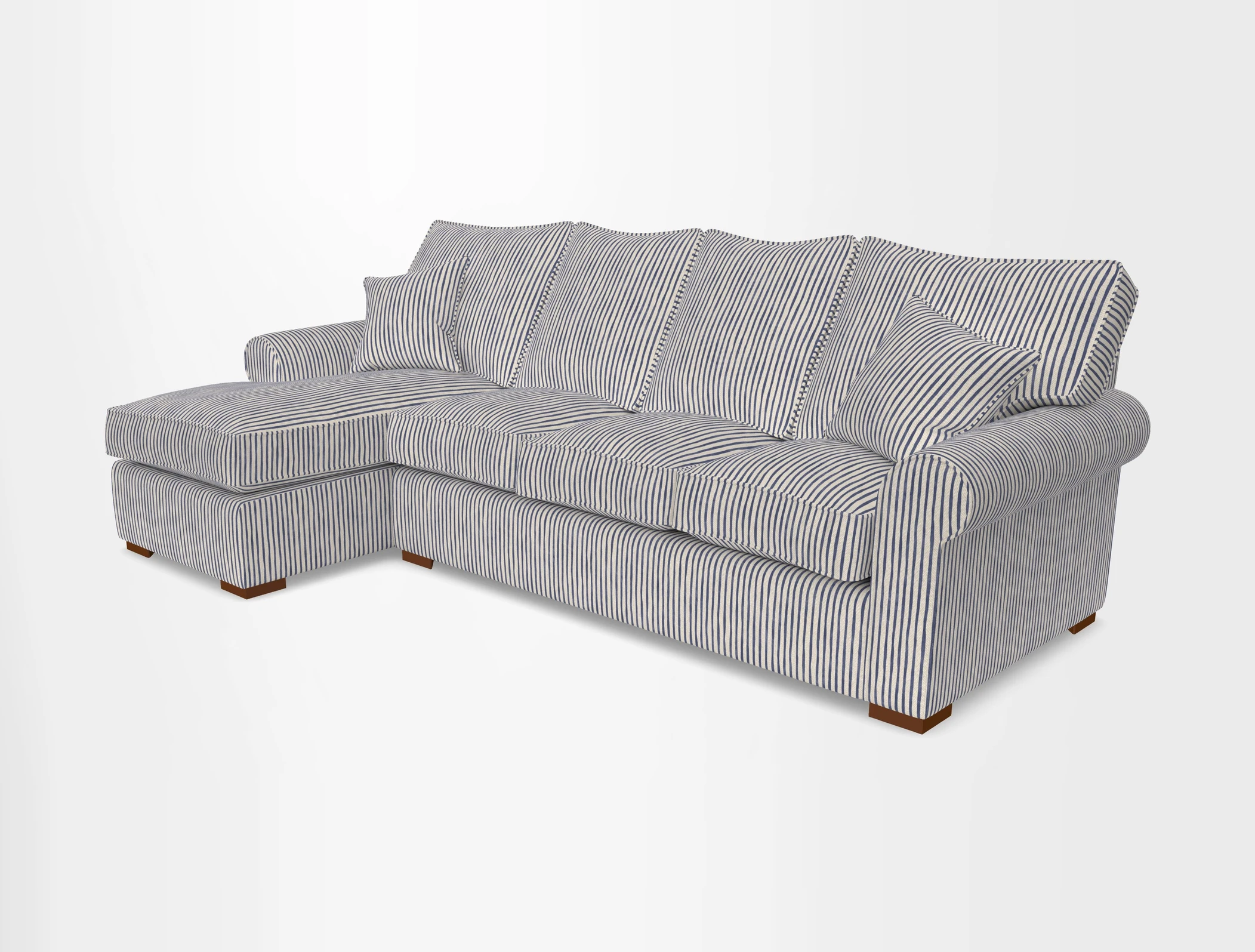Upperton Chaise LHF in Two Tone Plain Biscuit - Loose cover option available