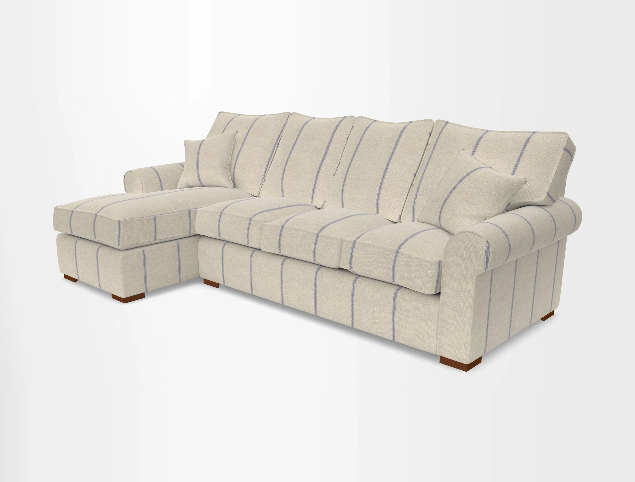 Upperton Chaise LHF in Two Tone Plain Biscuit - Loose cover option available