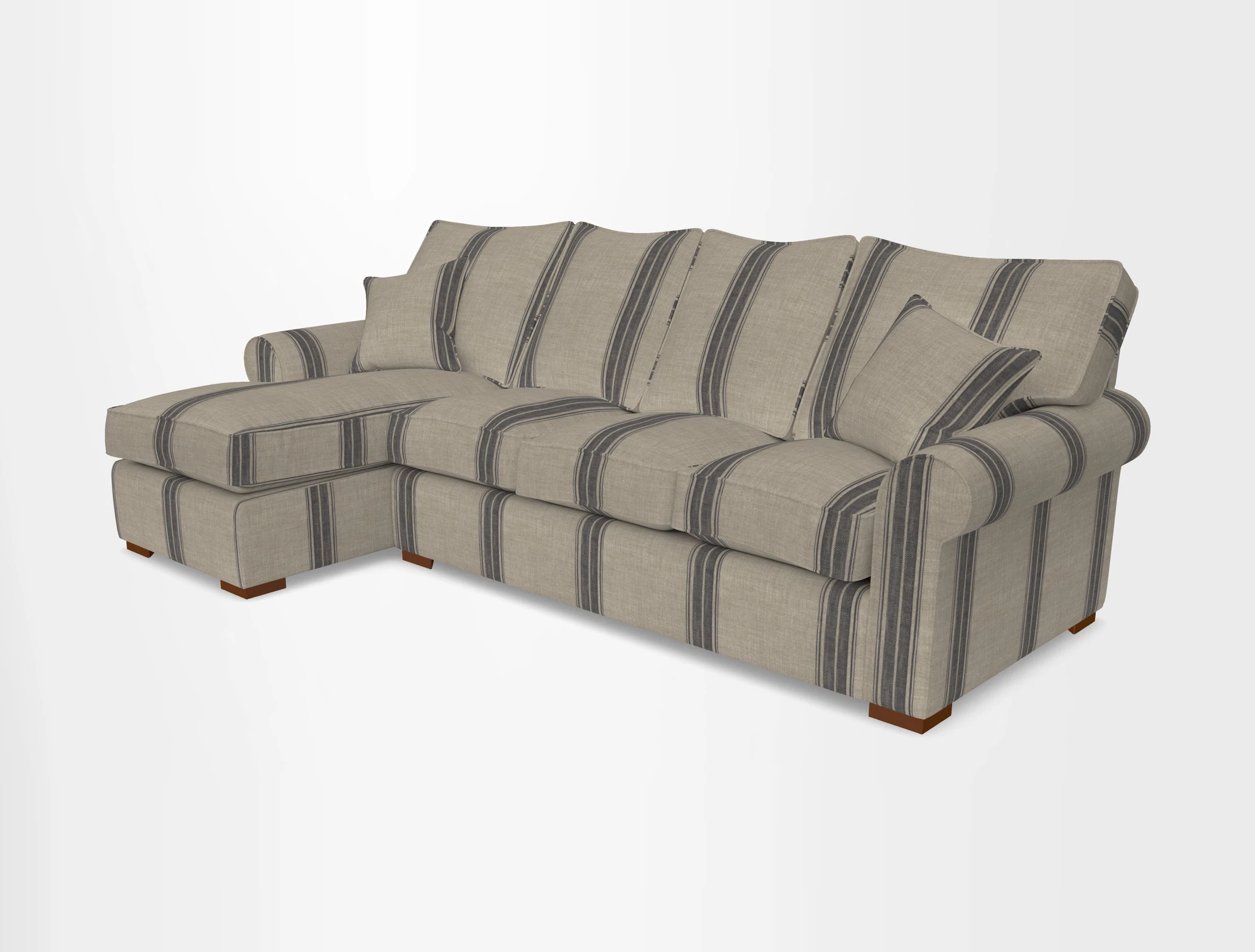 Upperton Chaise LHF in Two Tone Plain Biscuit - Loose cover option available