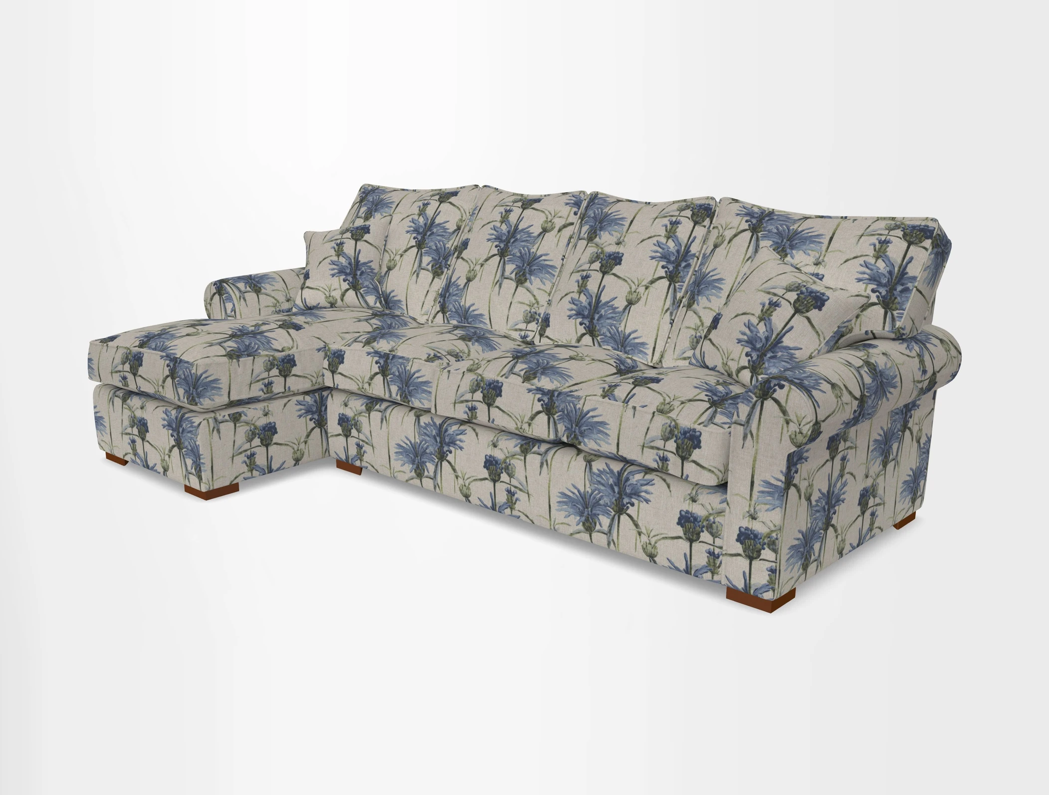 Upperton Chaise LHF in Two Tone Plain Biscuit - Loose cover option available