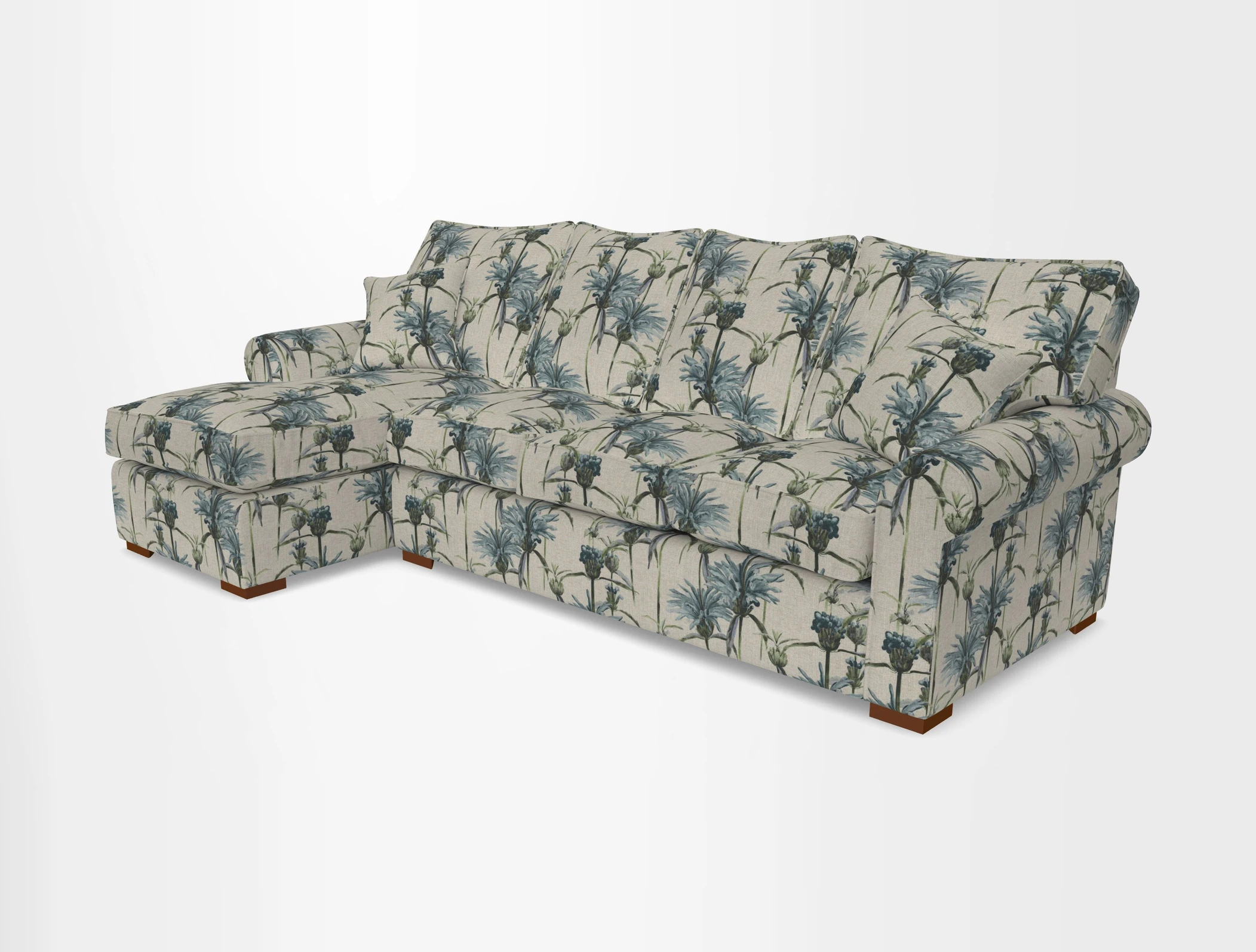 Upperton Chaise LHF in Two Tone Plain Biscuit - Loose cover option available