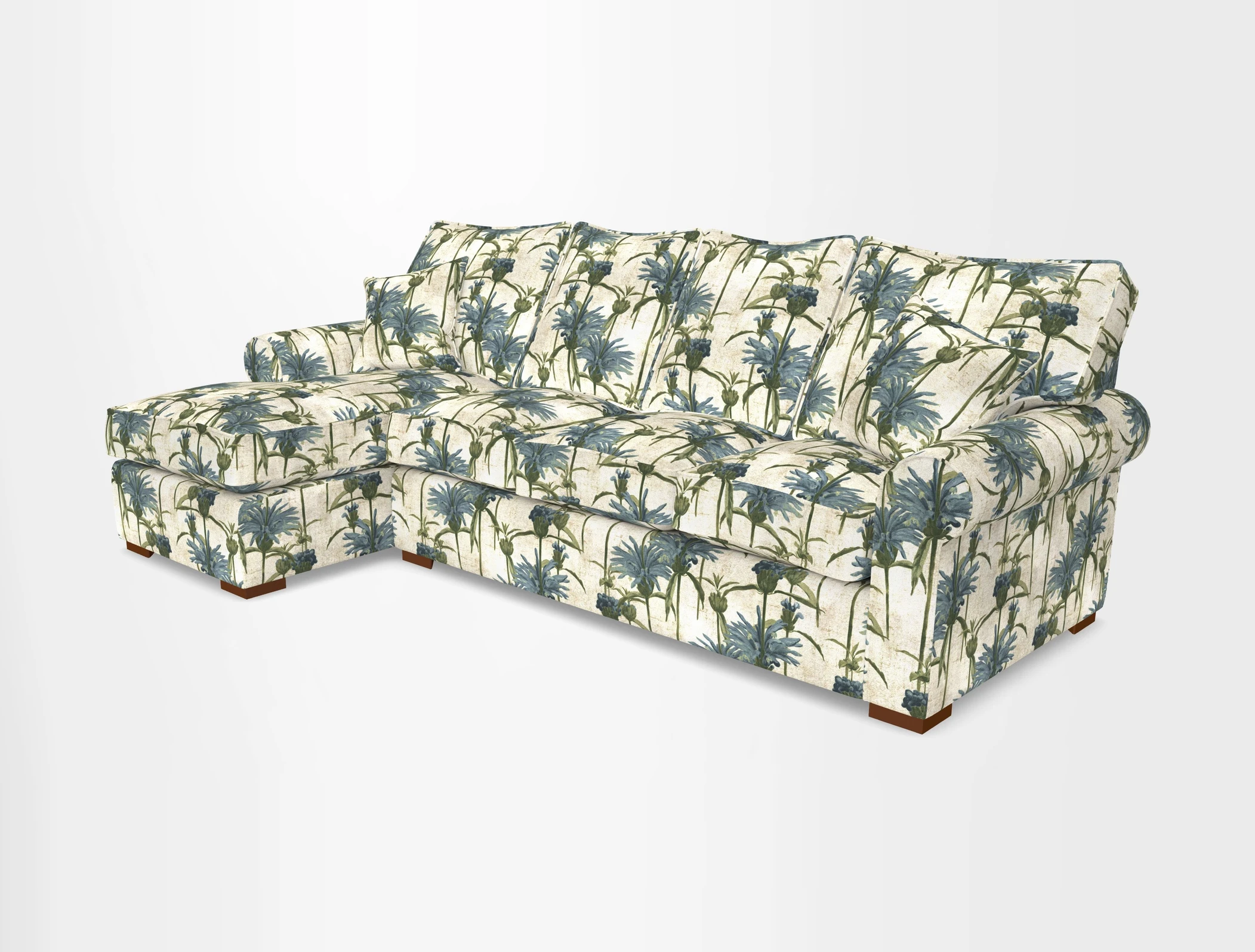 Upperton Chaise LHF in Two Tone Plain Biscuit - Loose cover option available