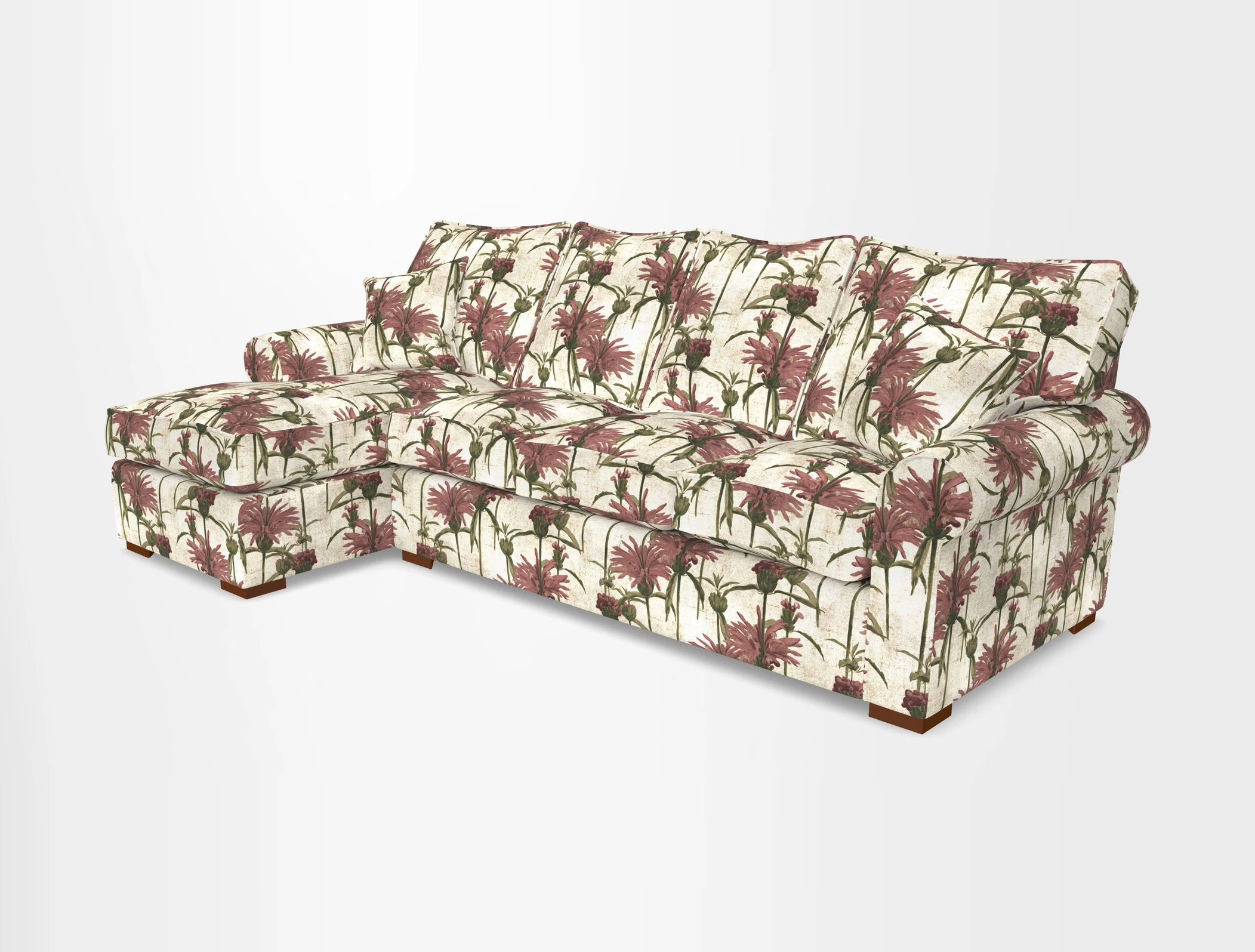 Upperton Chaise LHF in Two Tone Plain Biscuit - Loose cover option available