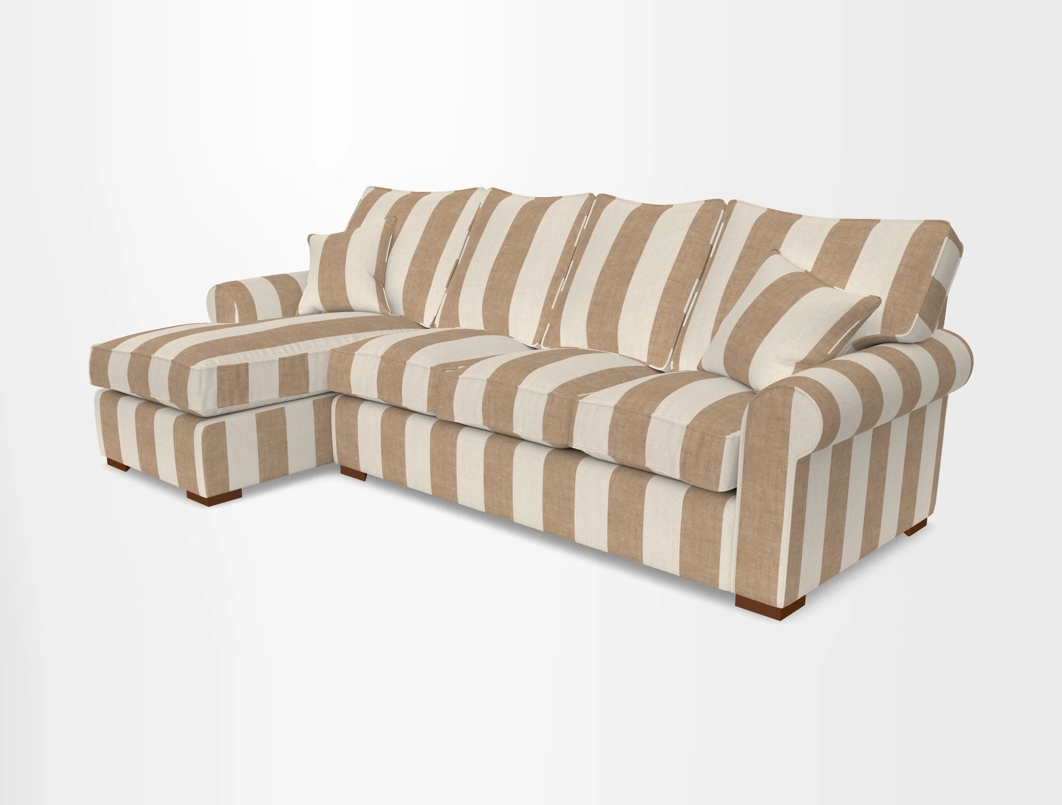 Upperton Chaise LHF in Two Tone Plain Biscuit - Loose cover option available