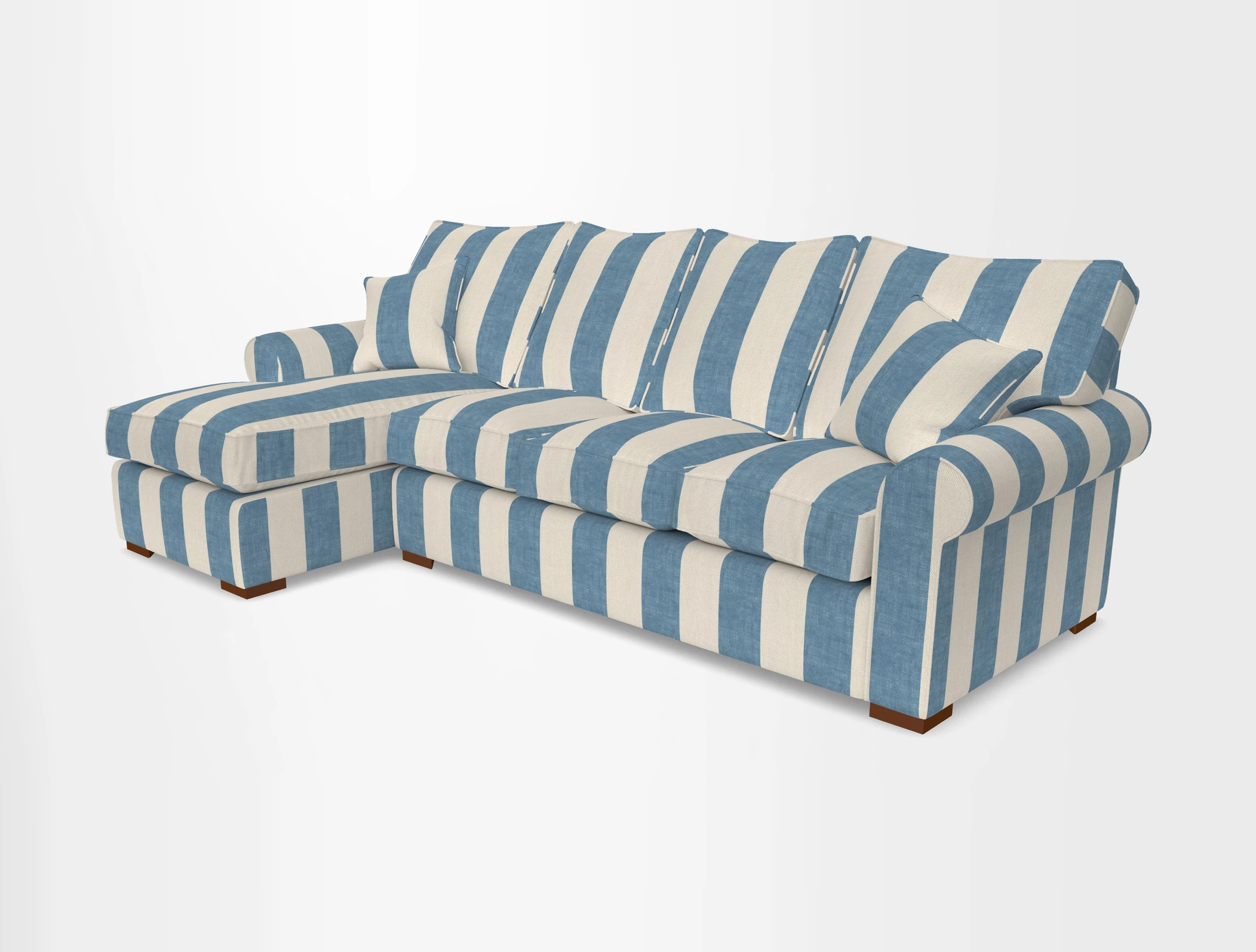 Upperton Chaise LHF in Two Tone Plain Biscuit - Loose cover option available
