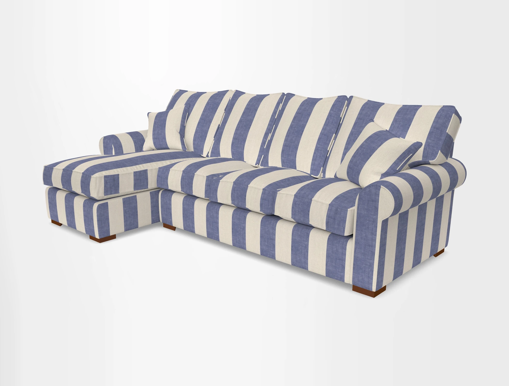 Upperton Chaise LHF in Two Tone Plain Biscuit - Loose cover option available