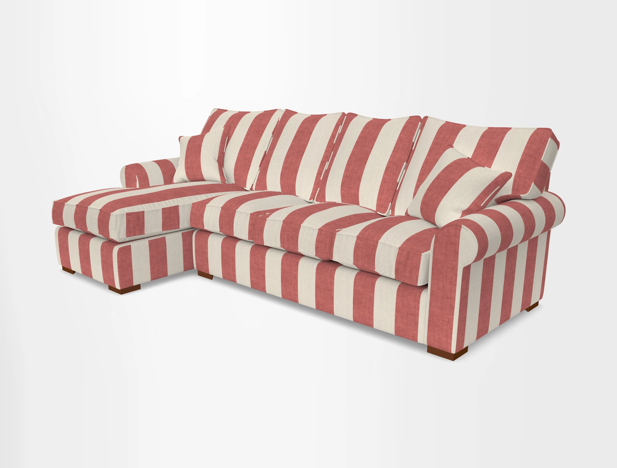Upperton Chaise LHF in Two Tone Plain Biscuit - Loose cover option available