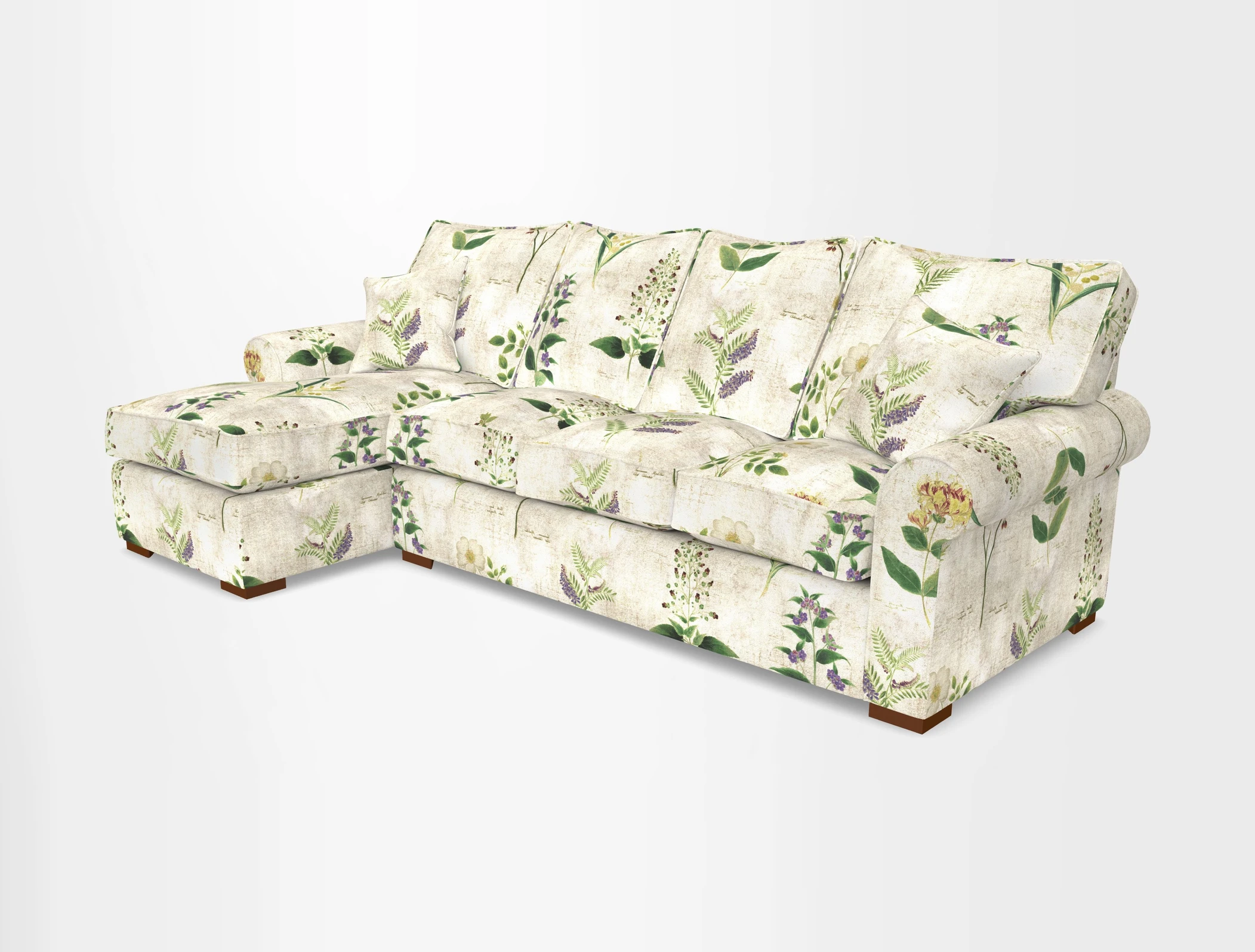 Upperton Chaise LHF in Two Tone Plain Biscuit - Loose cover option available