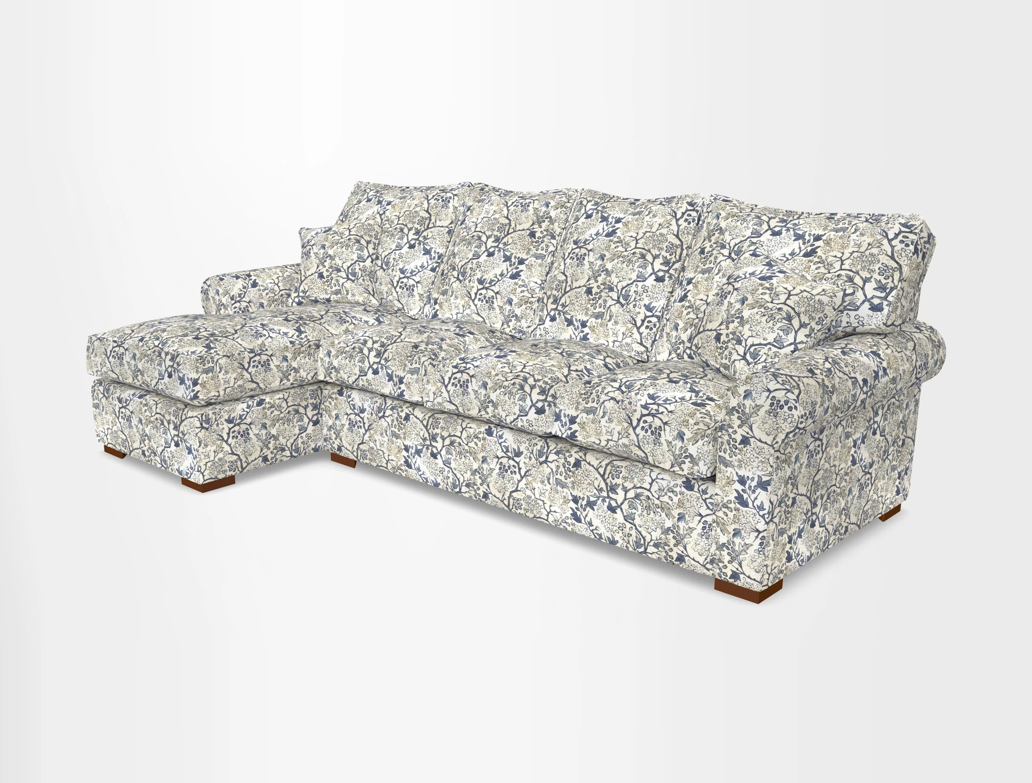Upperton Chaise LHF in Two Tone Plain Biscuit - Loose cover option available