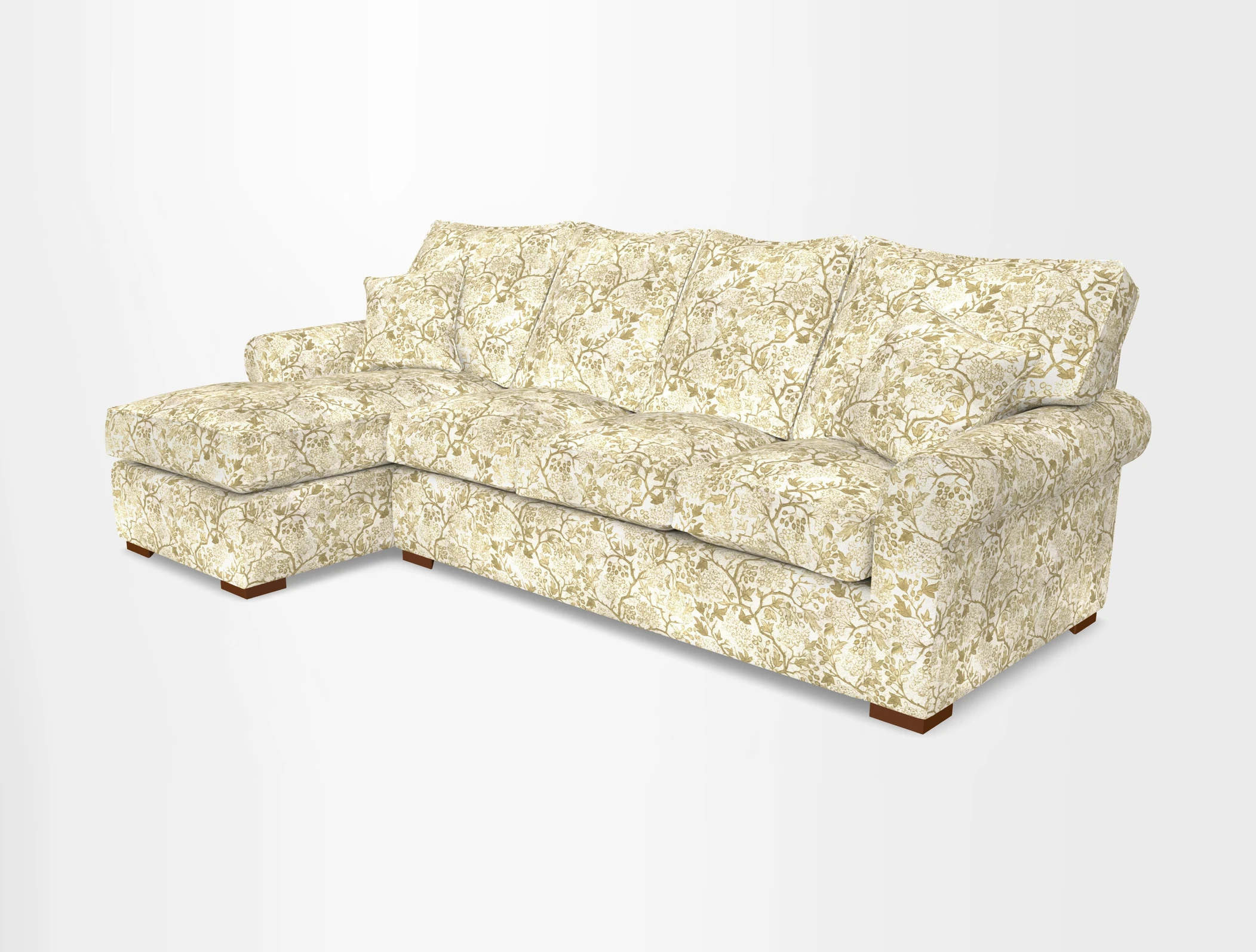 Upperton Chaise LHF in Two Tone Plain Biscuit - Loose cover option available
