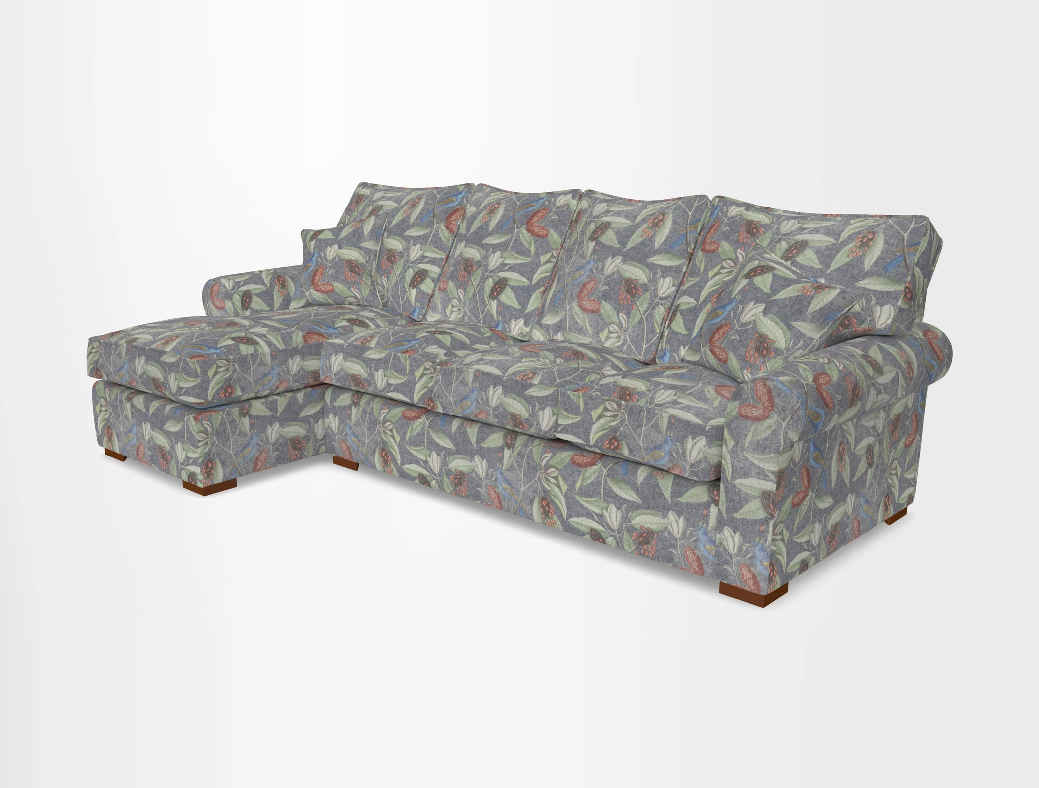 Upperton Chaise LHF in Two Tone Plain Biscuit - Loose cover option available