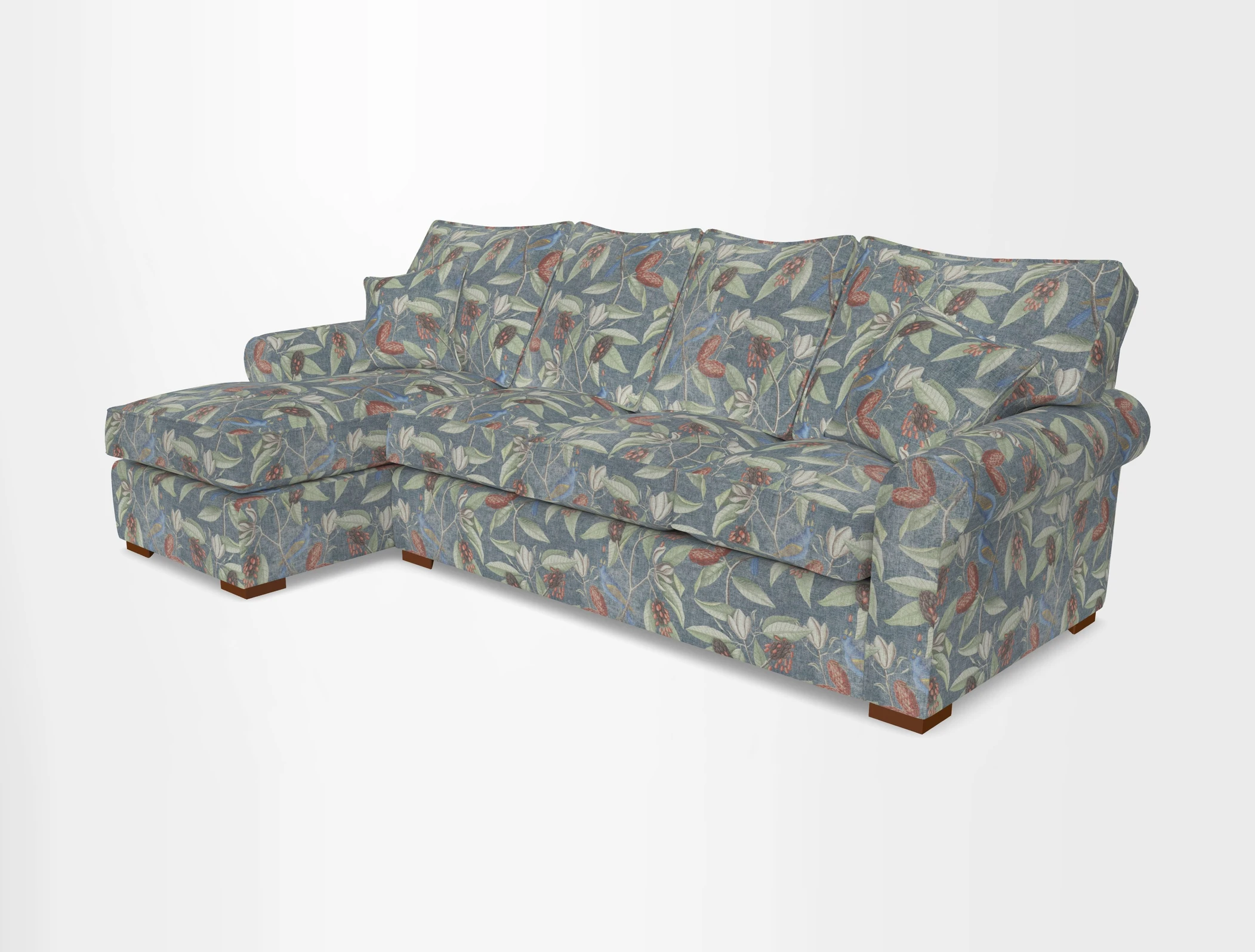 Upperton Chaise LHF in Two Tone Plain Biscuit - Loose cover option available