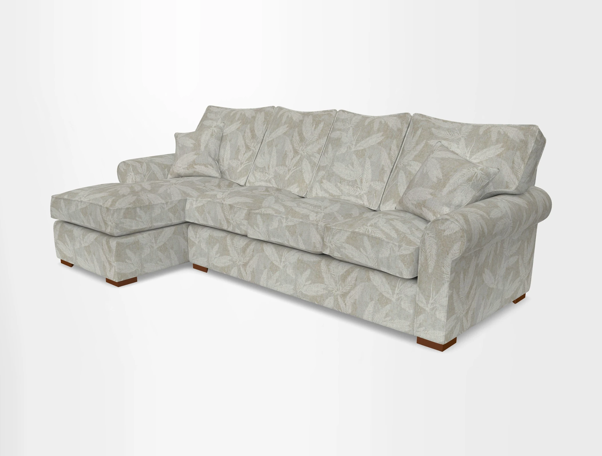 Upperton Chaise LHF in Two Tone Plain Biscuit - Loose cover option available